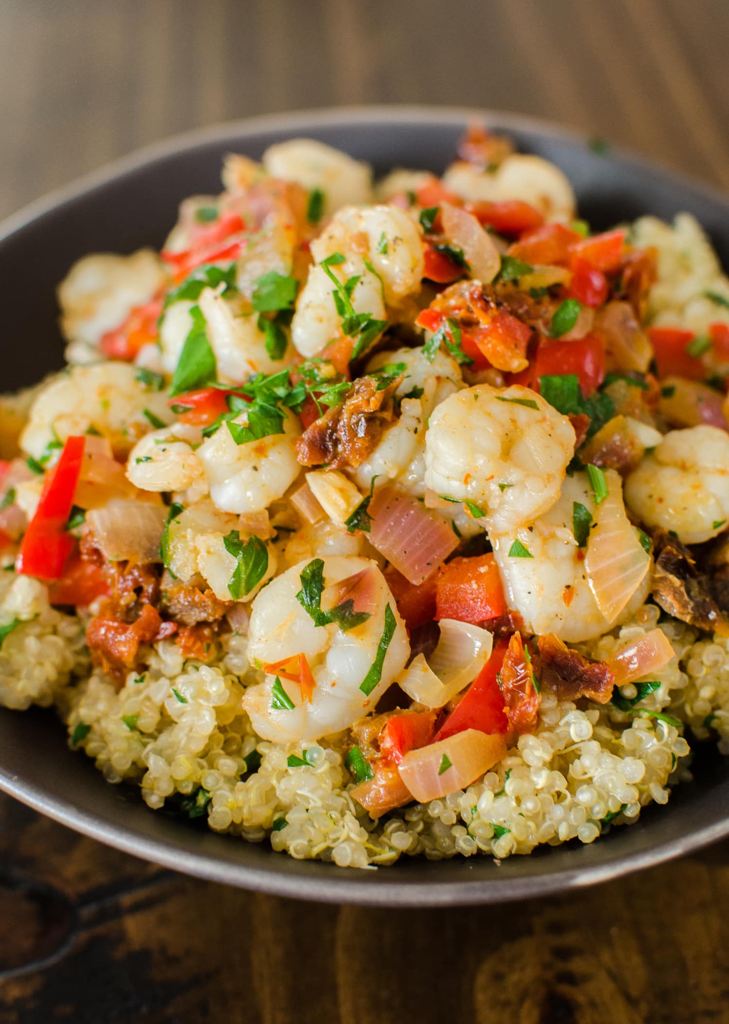 Quick Dinner Recipe Saucy Sautéed Shrimp over Lemon Quinoa Kitchn