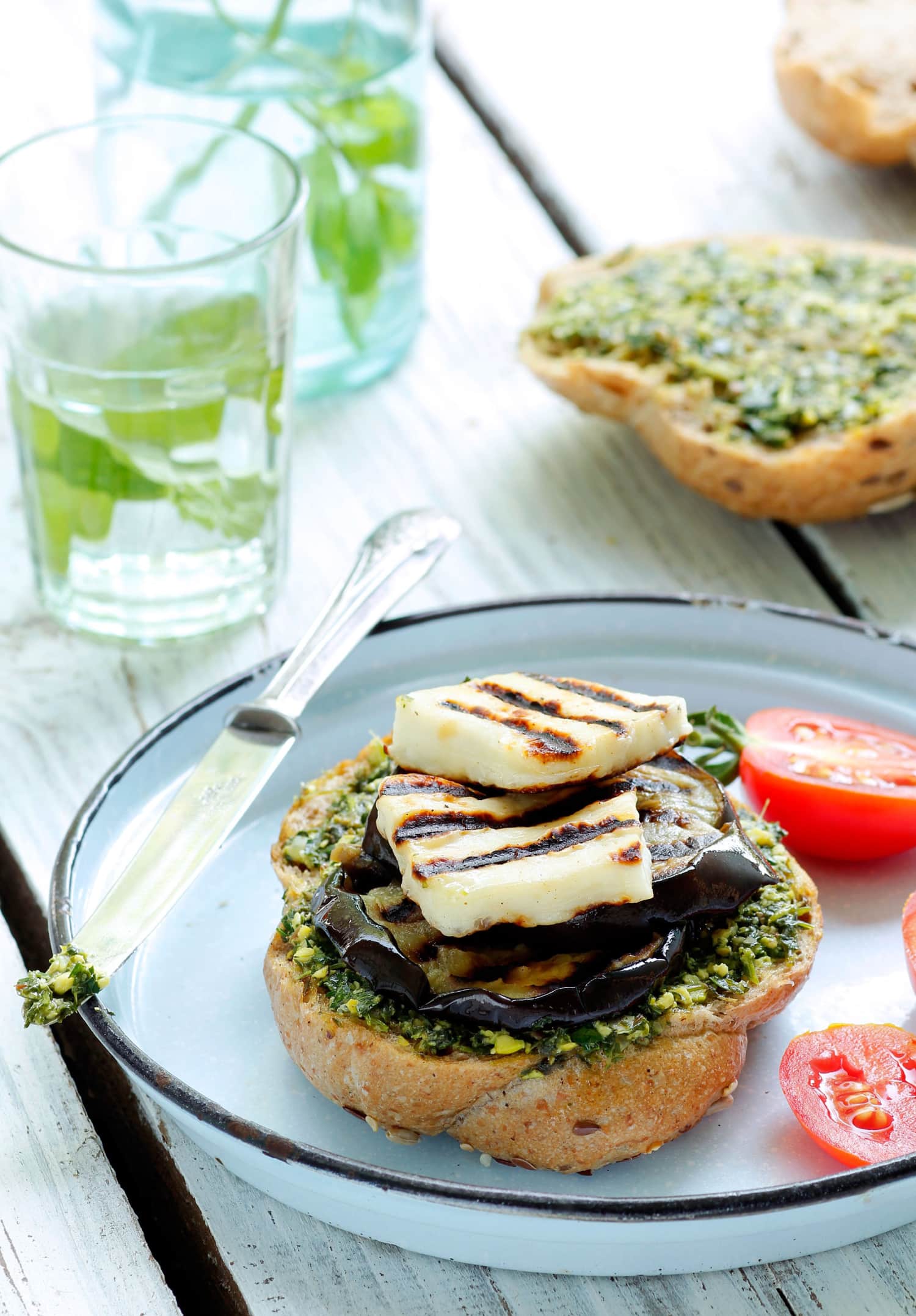 Recipe Grilled Eggplant Burgers with Halloumi Cheese Kitchn