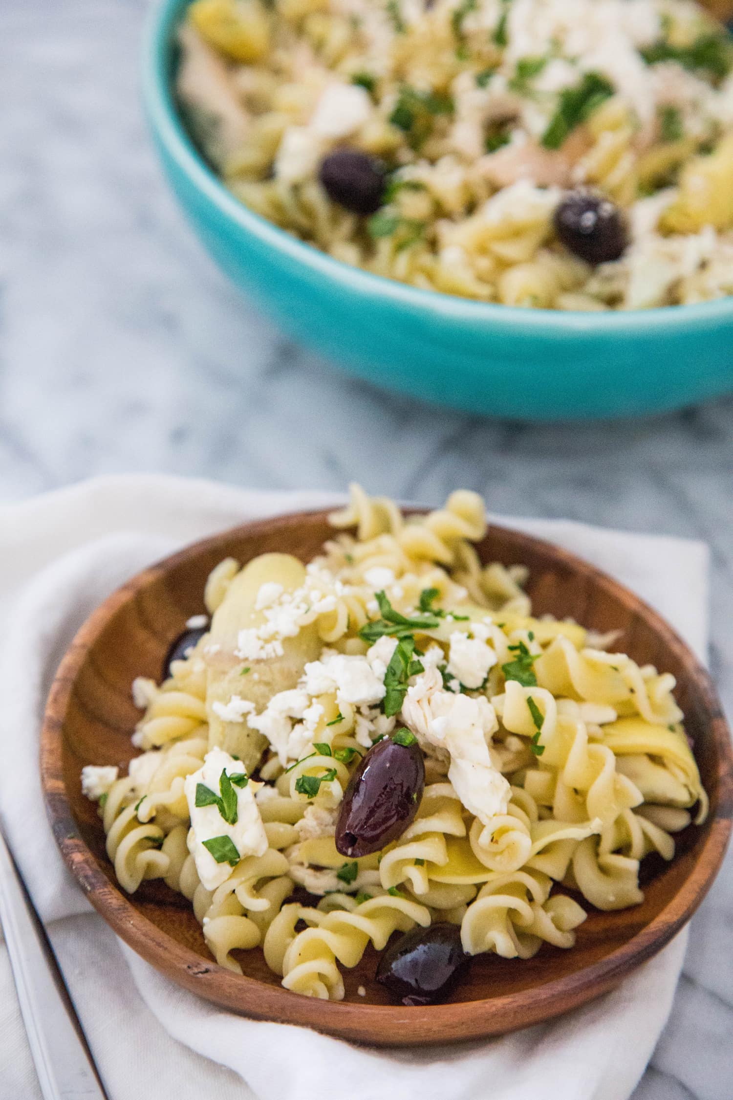 Recipe Greek Chicken Pasta with Olives and Feta Kitchn