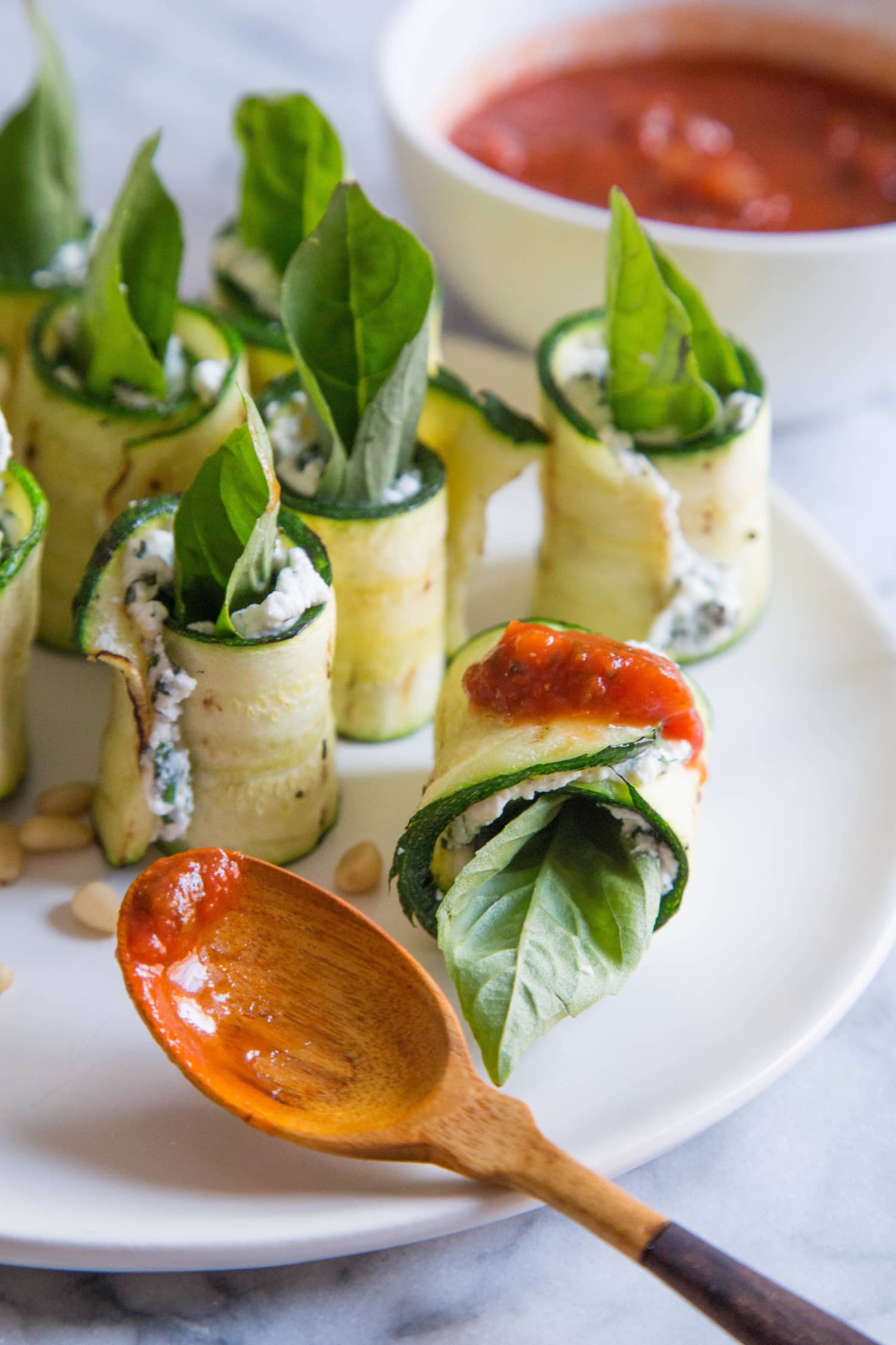 Recipe Grilled Zucchini RollUps with Ricotta and Herbs Kitchn