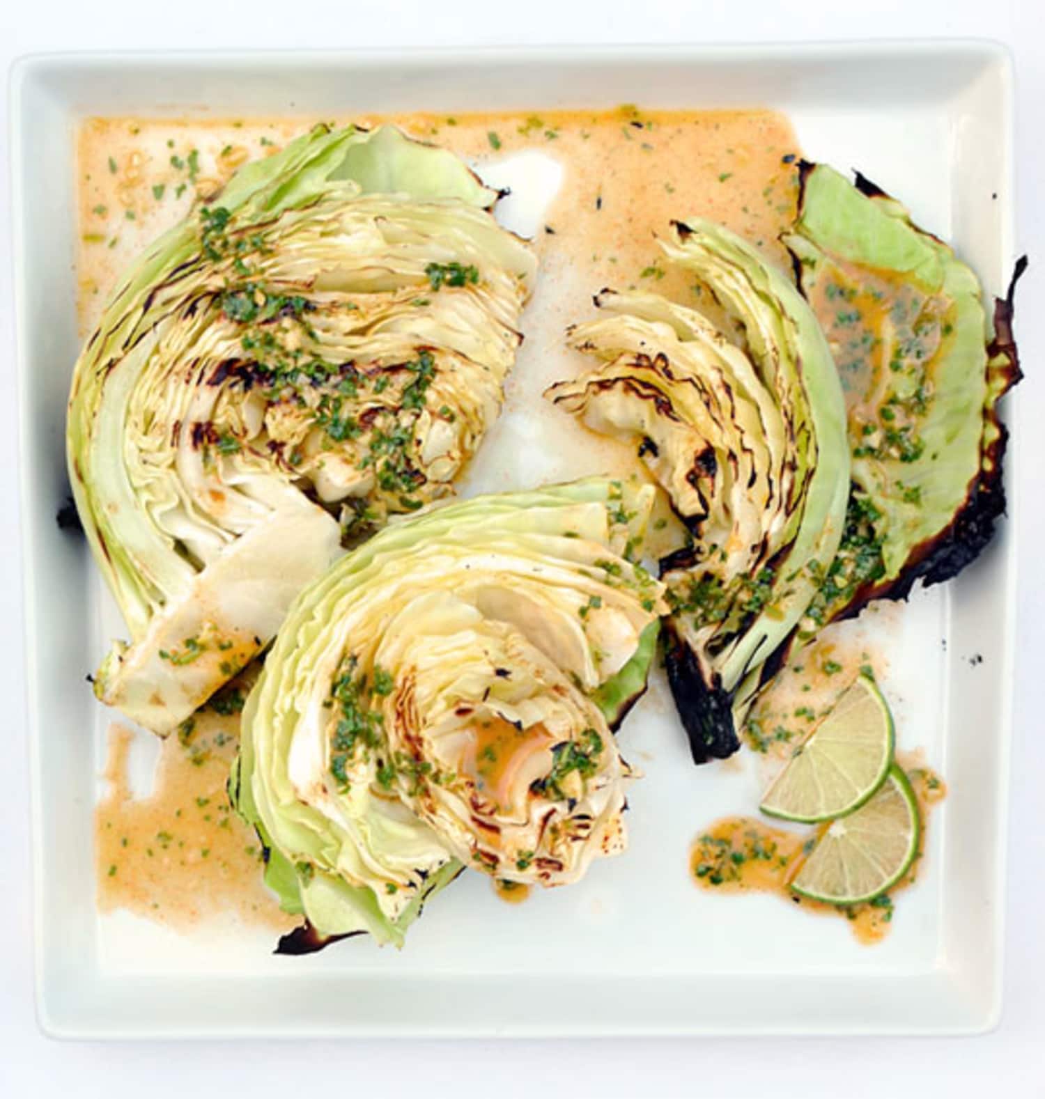 Recipe Grilled Cabbage Wedges with Spicy Lime Dressing Kitchn