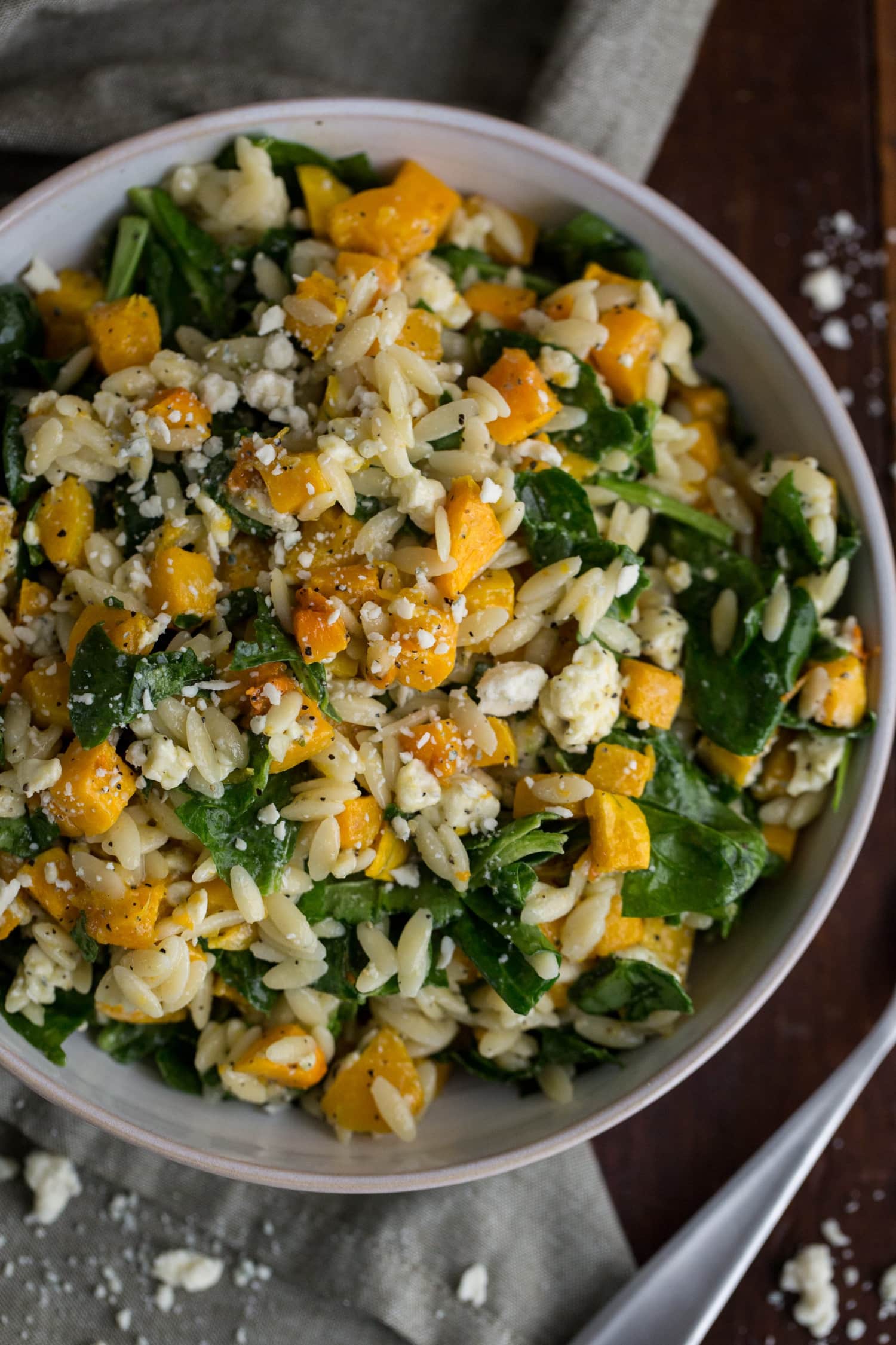 Recipe: Orzo with Butternut Squash, Spinach, and Blue ...