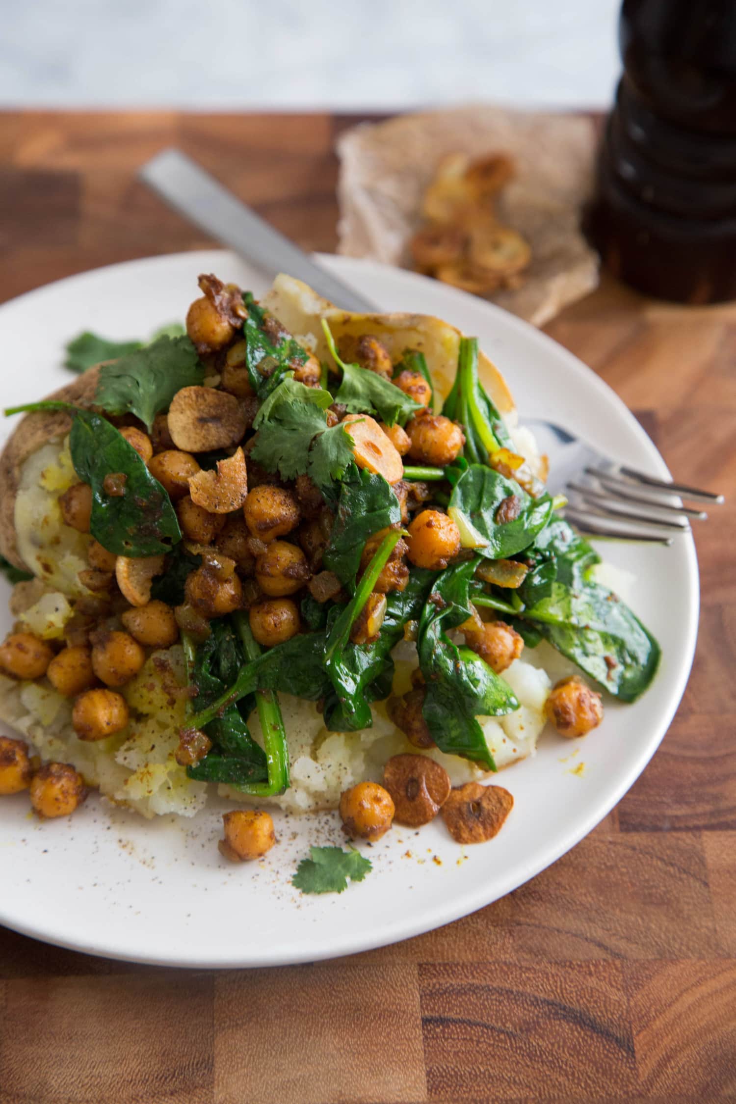Recipe: Curried Chickpea & Spinach Baked Potato | Kitchn