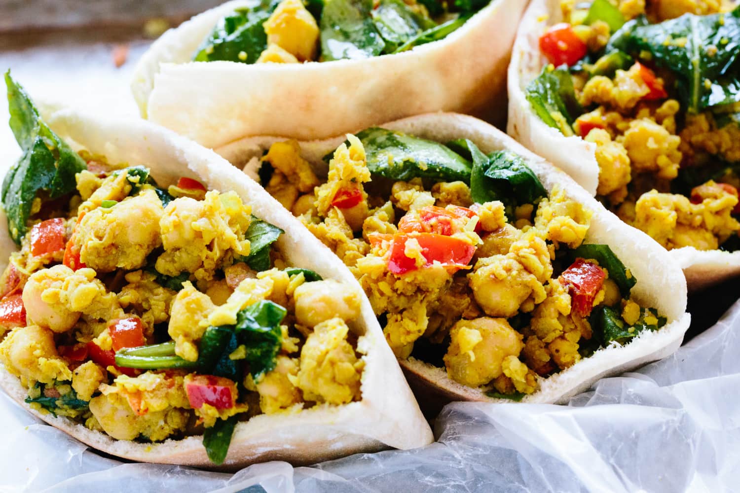 Recipe Scrambled Chickpea and Spinach Pitas Kitchn