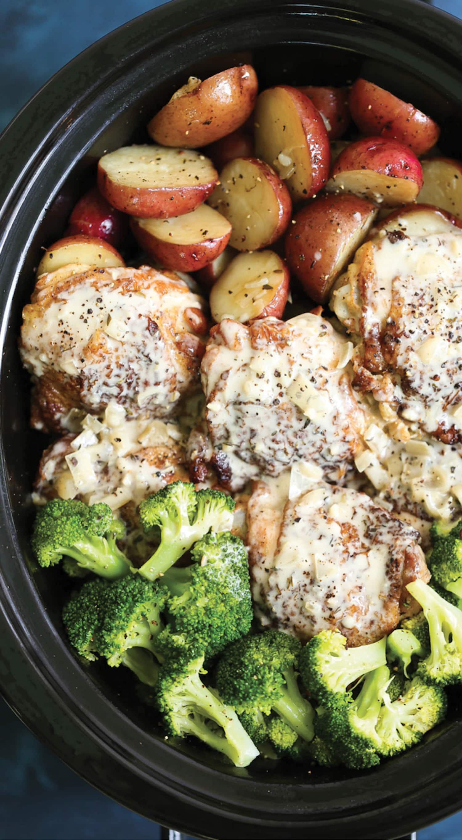 Make Creamy Garlic Chicken and Veggies in the Slow Cooker Tonight Kitchn