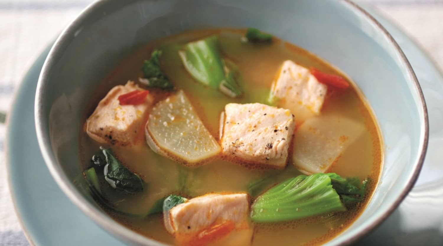 Recipe Filipino Sour Soup (Sinigang) with Salmon and Miso Kitchn