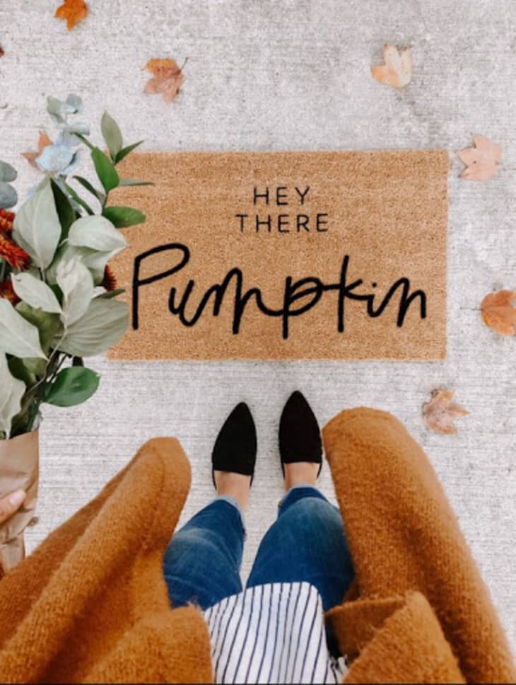 Hey There Pumpkin Doormat at Etsy