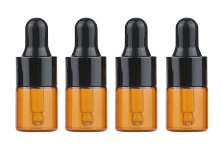 Mini Amber Glass Dropper Bottles (Pack of 15) at Amazon