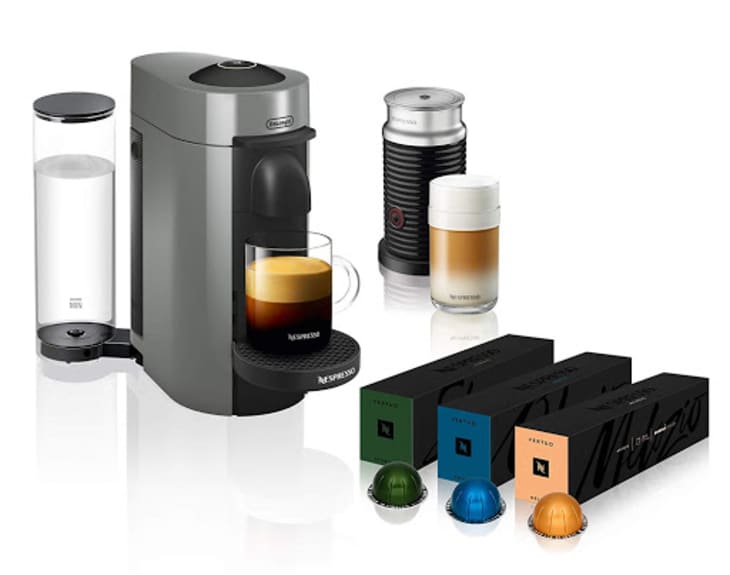 Nespresso VertuoPlus Coffee and Espresso Maker Bundle with Aeroccino Milk Frother and Capsule Assortment at Amazon