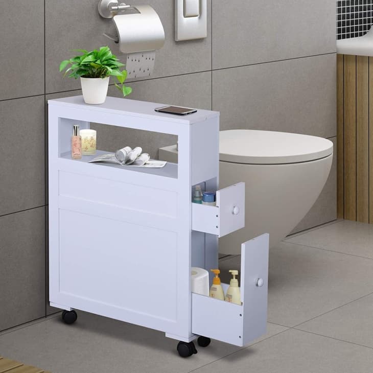 Wood Rolling Narrow Bathroom Side Storage Cabinet at Bed Bath & Beyond