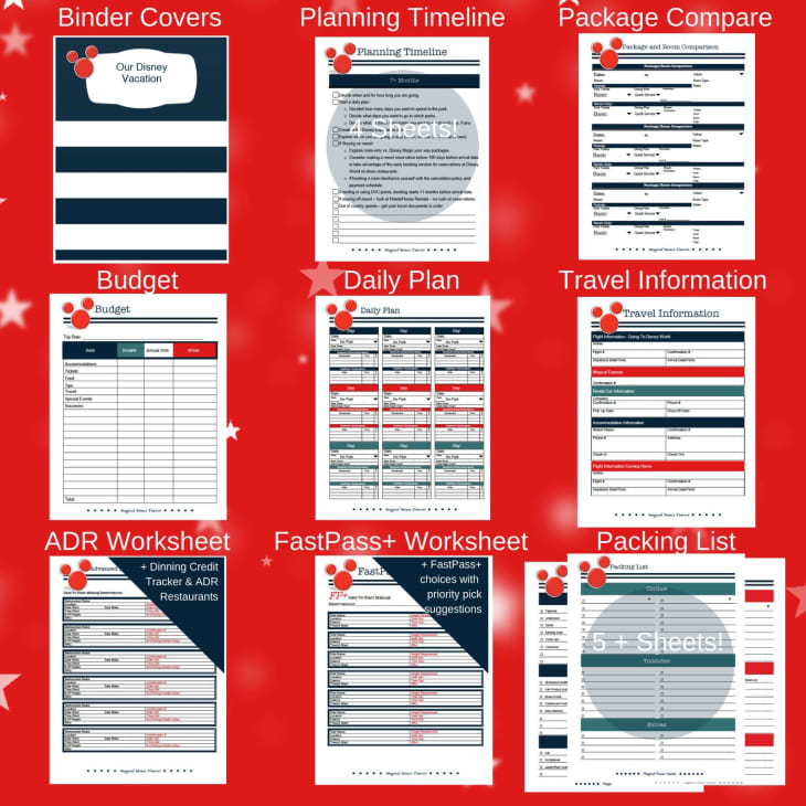 Product Image: Disney World Editable Excel Planner and Editable PDF