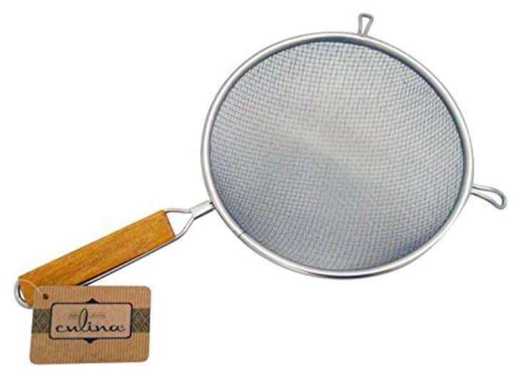 Product Image: Culina 8″ Double Mesh Strainer, Stainless Steel, Wooden Handle: Kitchen & Dining