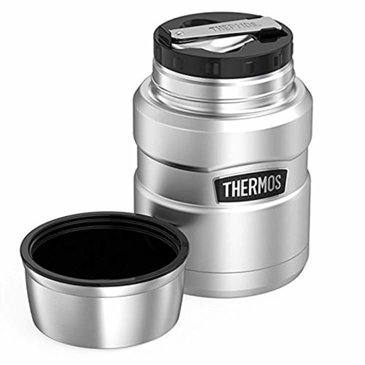 thermos with spoon in lid