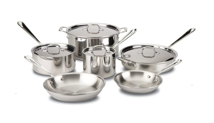 All-Clad Tri-Ply Stainless Steel 10-Piece Set at Amazon