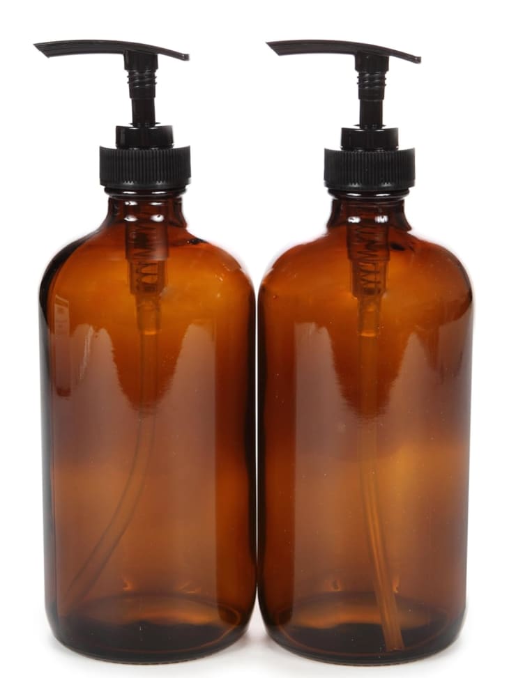 Product Image: Vivaplex Amber Glass Bottles With Black Lotion Pumps