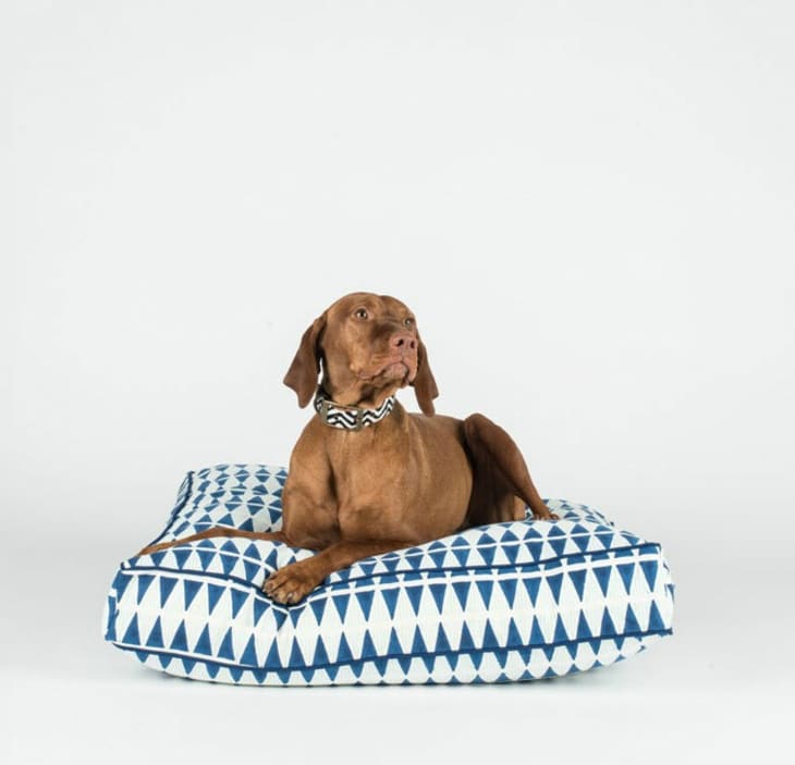 Product Image: Blue and Mint Triangle Hand Block Dog Bed