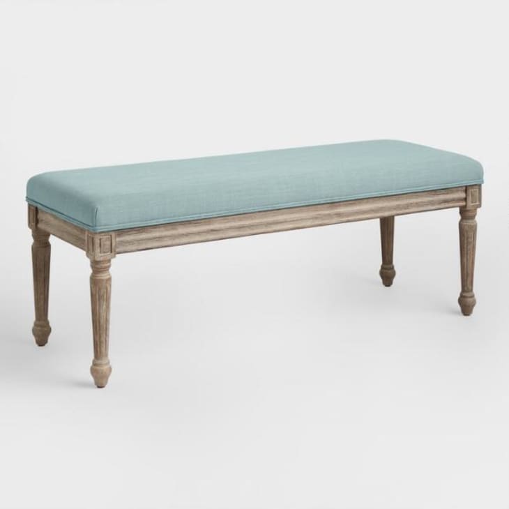Product Image: Blue Linen Paige Upholstered Dining Bench at World Market