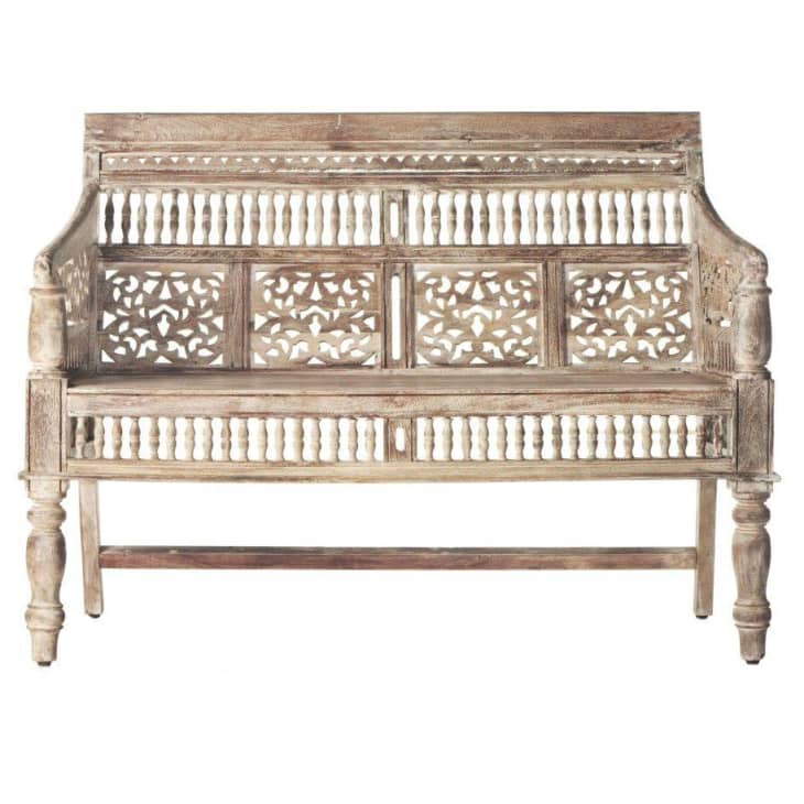 Product Image: Maharaja Hand-Carved Settee in Sunblasted White