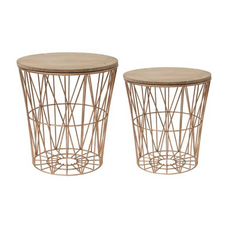 Product Image: Metal Baskets with Wood Lid