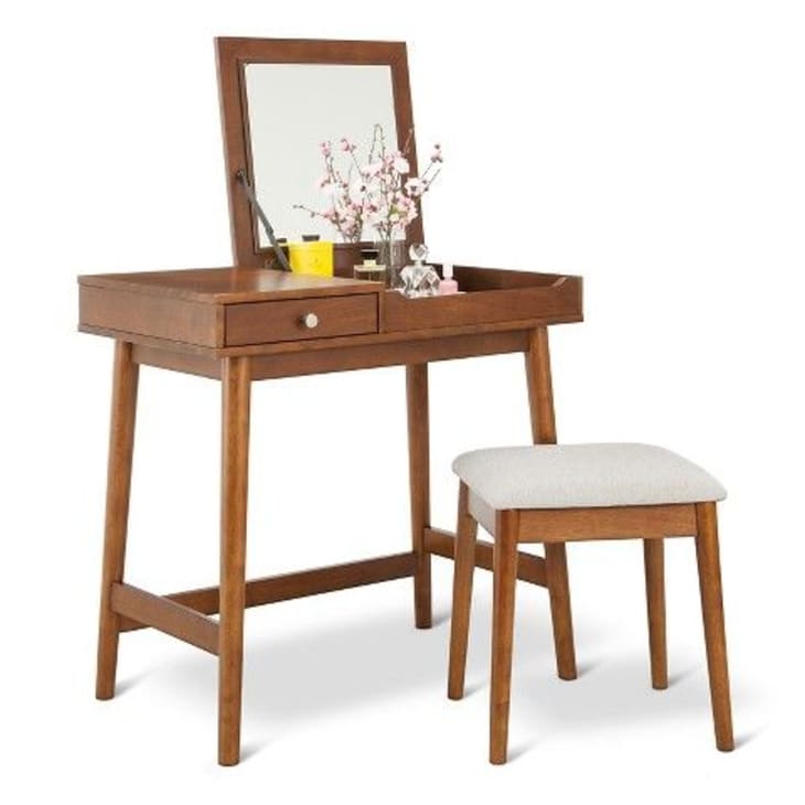 Modern Vanity Table Set : Contemporary Vanity Dressing Table Set With Mirror Stool And 5 Drawers Fab Finds Online - Modern vanity table set with mirror and makeup stool organizer dressing table, black.