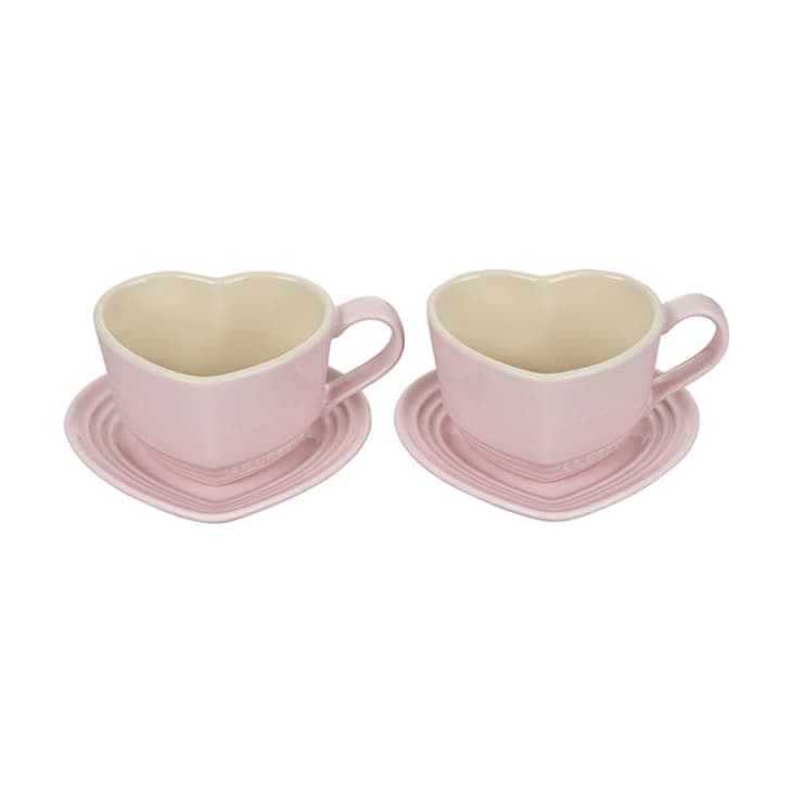 Heart Mugs with Saucers Set at Le Creuset