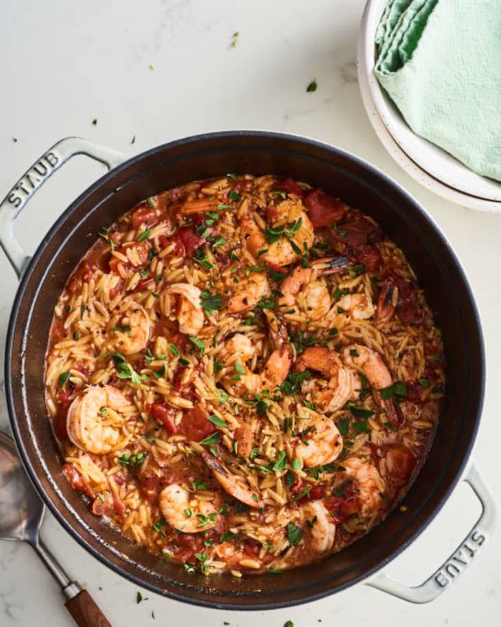OnePot Smoky Cajun Shrimp Orzo Kitchn