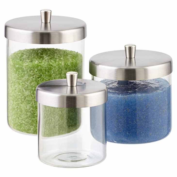 S3 Chromed Copper Canisters Kitchen Storage Jars & Containers Home ...