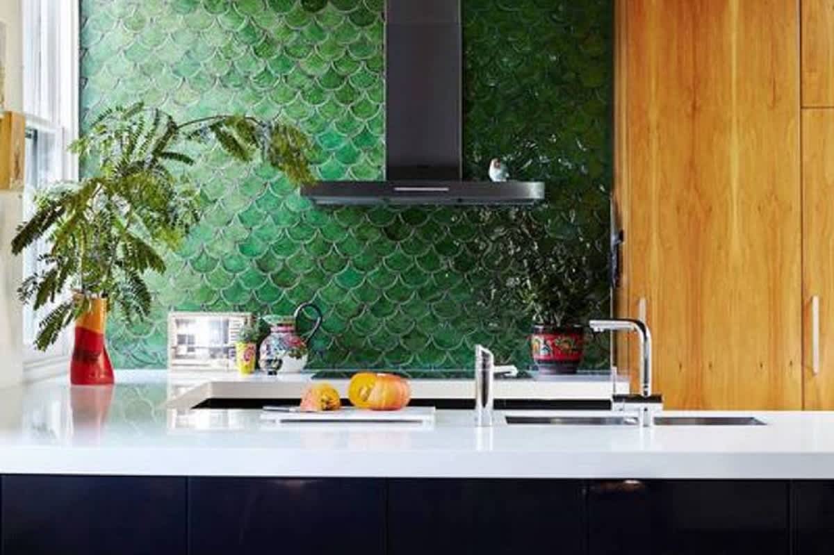 Wtsenates Excellent Green Kitchen Tiles In Collection 4747