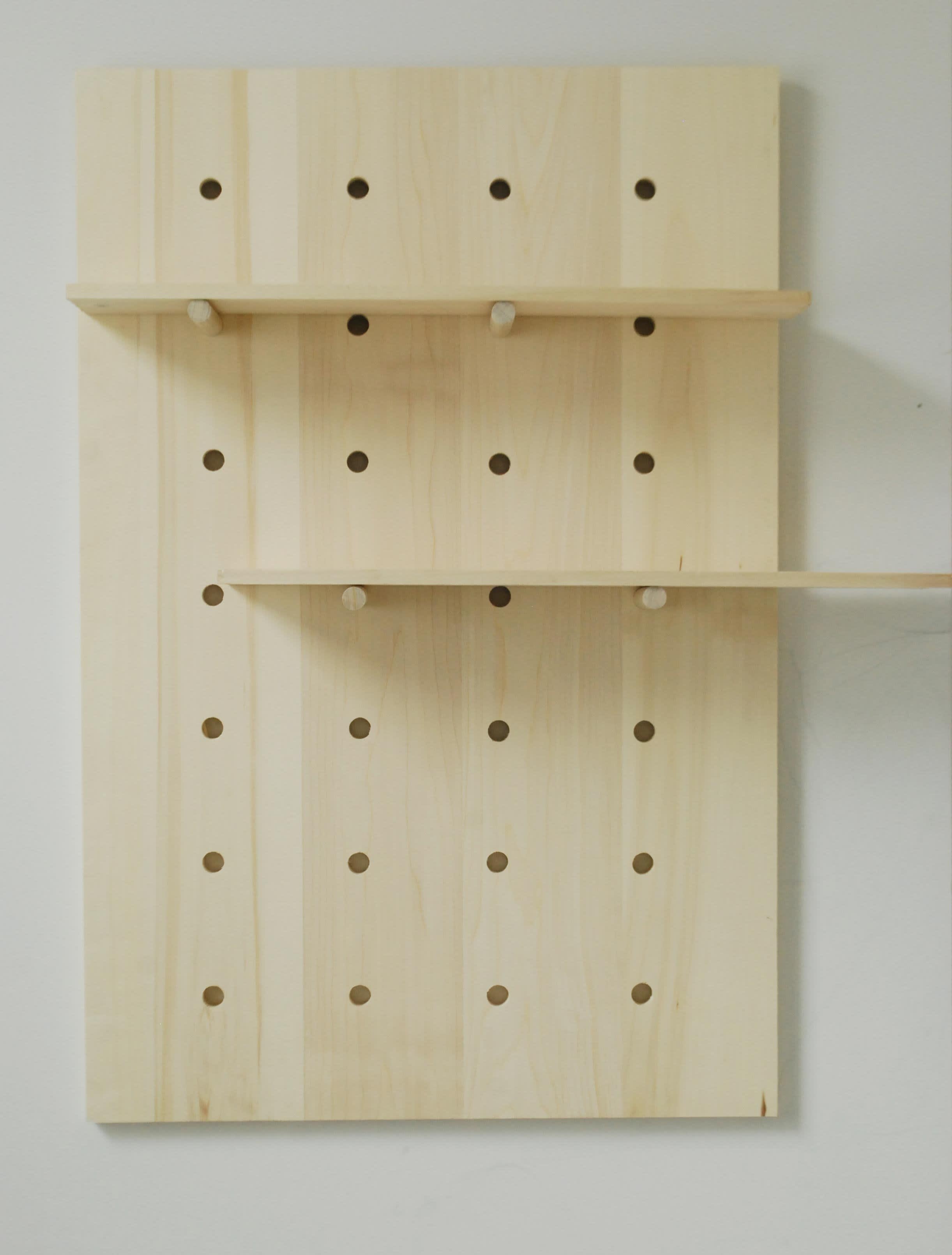 DIY Project Idea How to Make a Modern Pegboard Shelving System