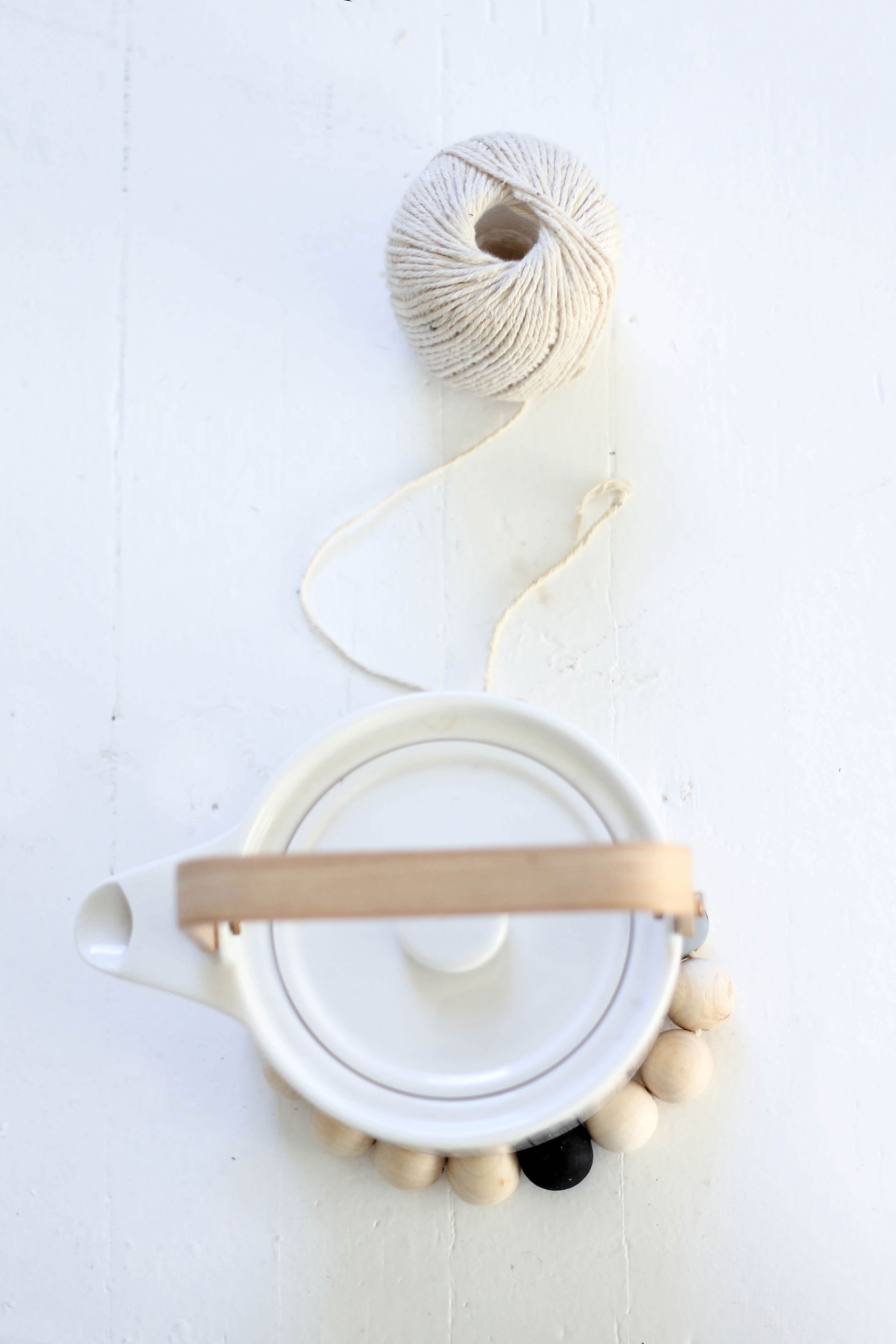 DIY Home Decor How To Make a Modern Beaded Wood Trivet Apartment Therapy