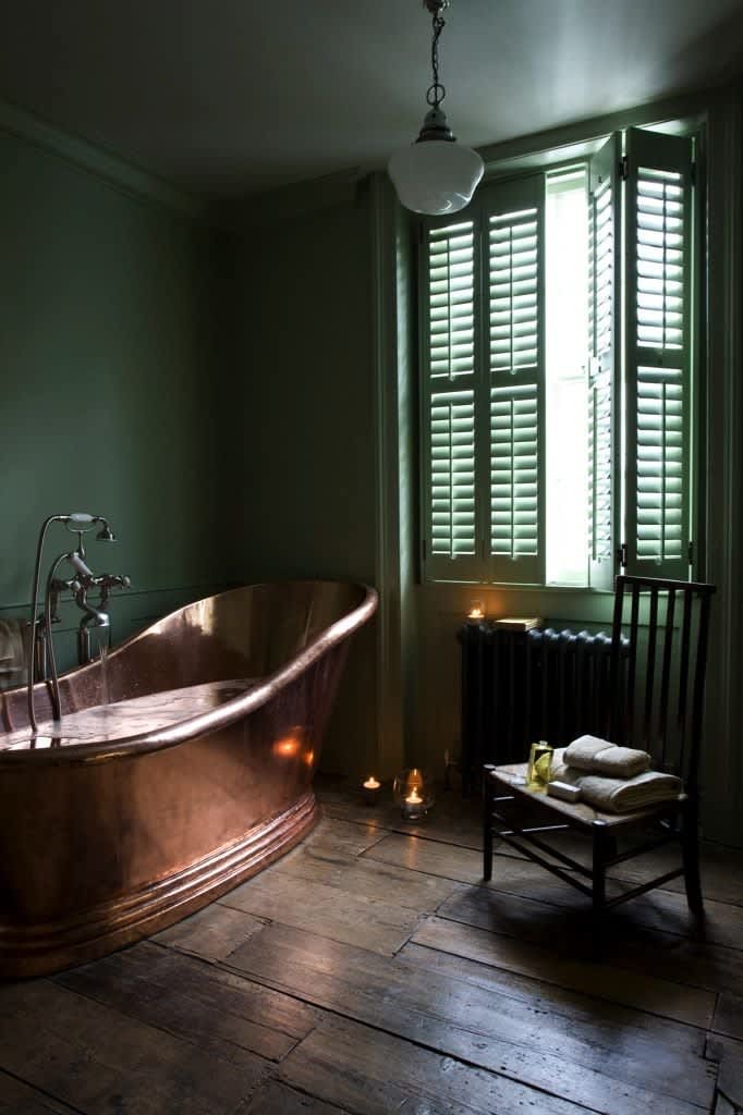 Look We Absolutely Love Dark Colors for the Bathroom