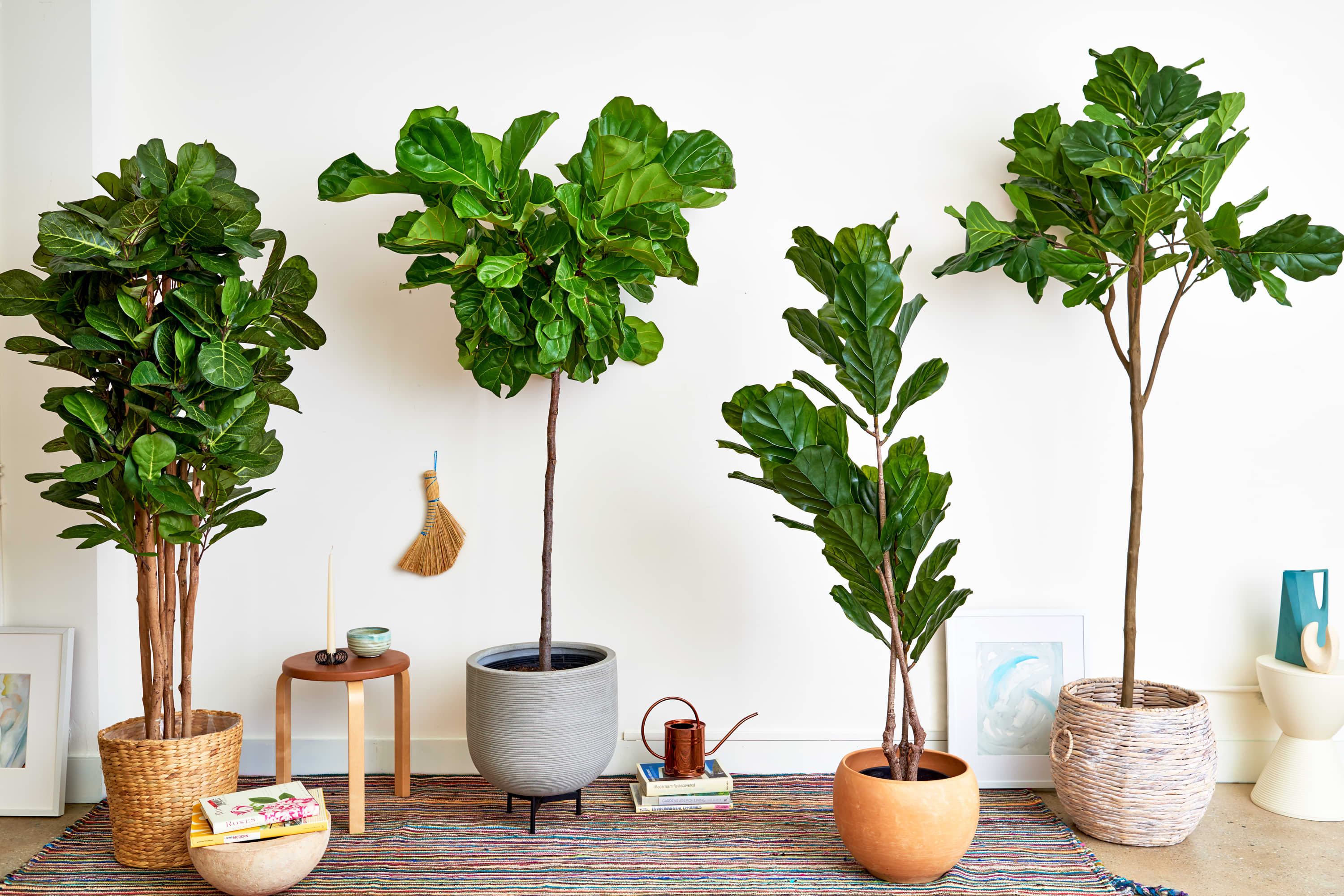 living room fake plants
