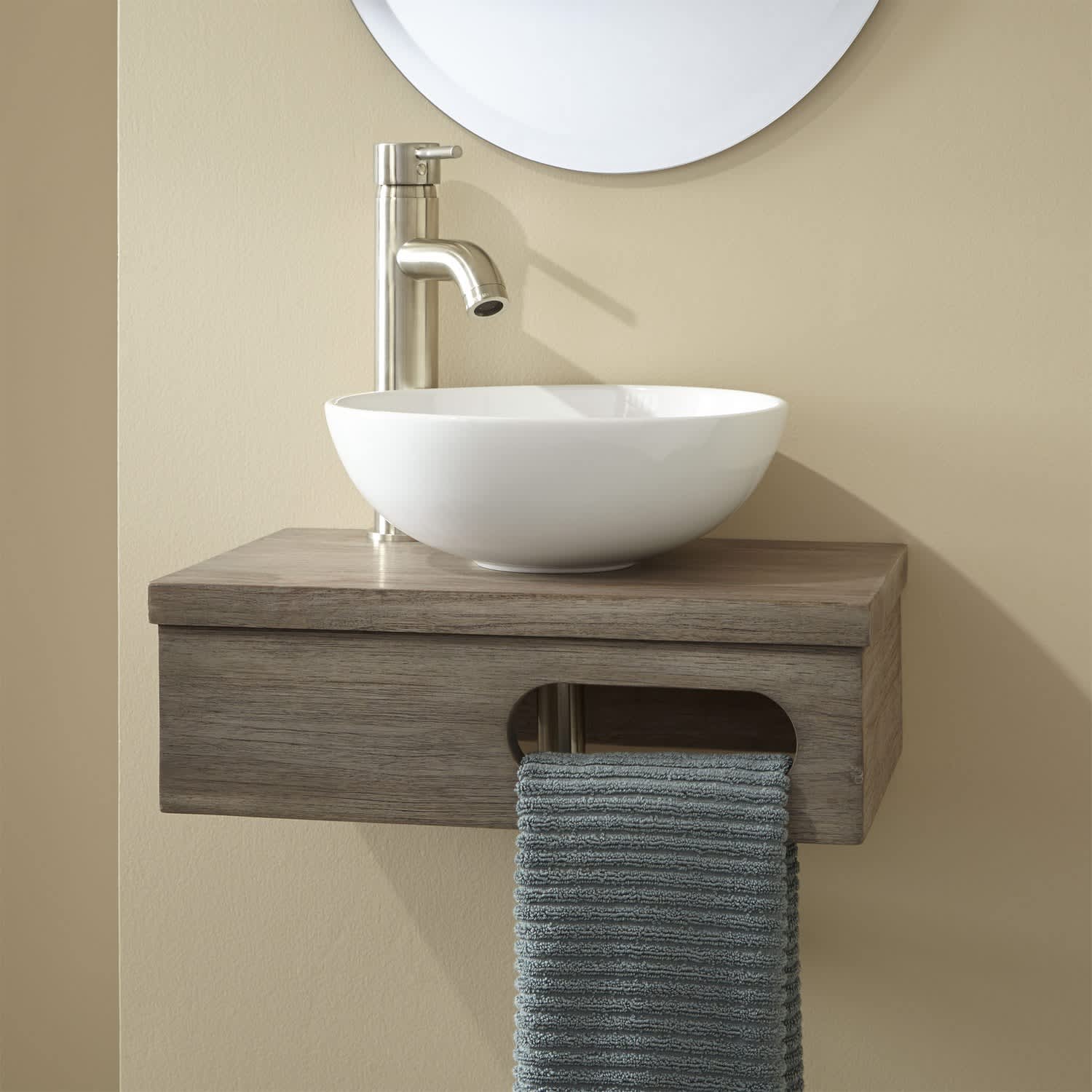 Small floating bathroom vanity