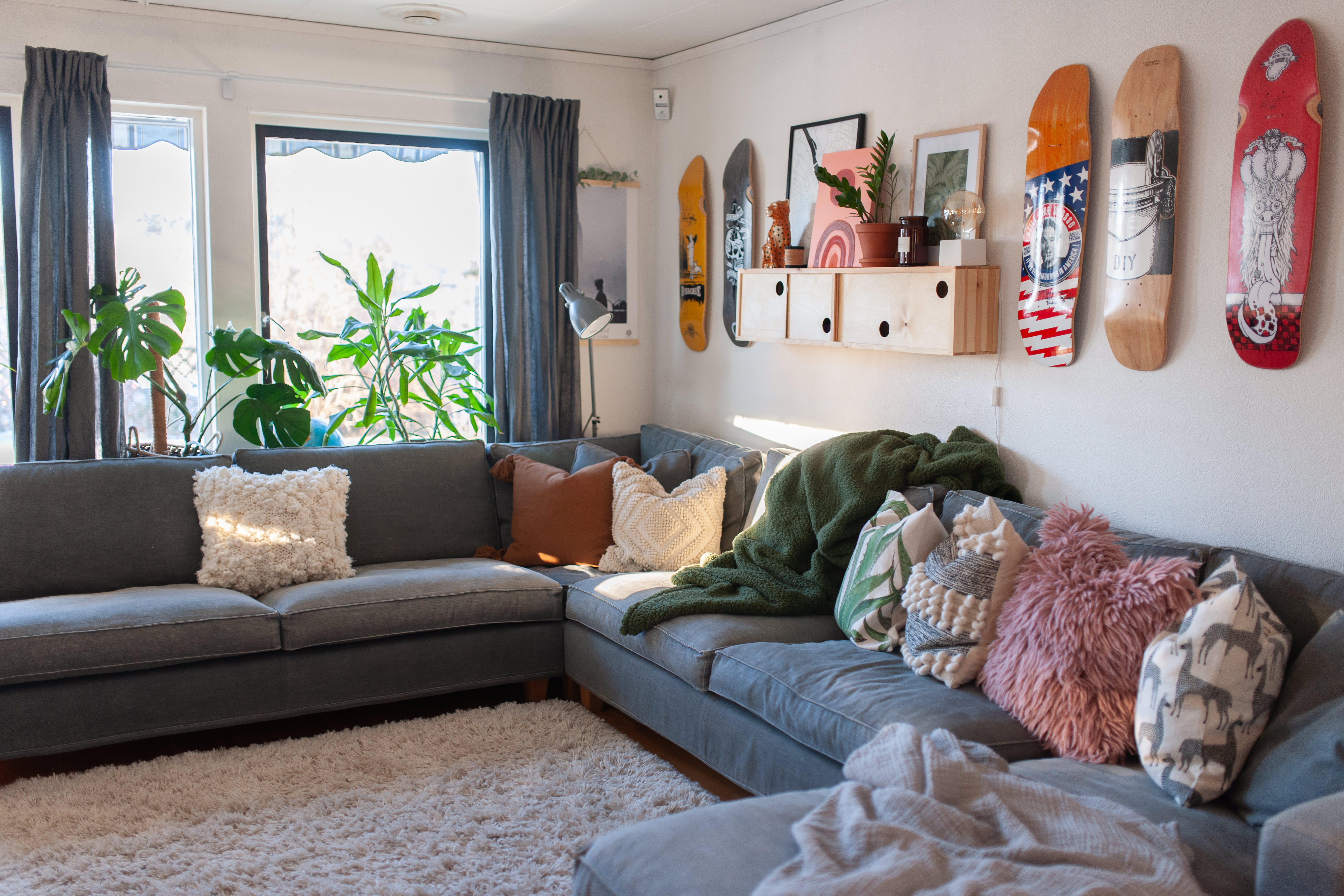 Scandinavian Colorful Decor Ideas Swedish Home Tour Apartment Therapy A Fun Swedish Home Has Pink Kitchen And An Indoor Skate Ramp Gallery Image