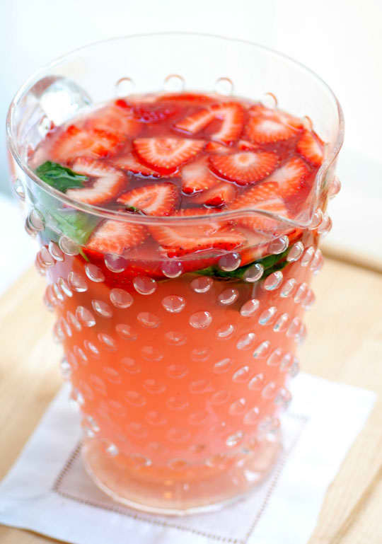 Easy Pitcher Cocktail Recipe Strawberry Basil Margaritas Kitchn