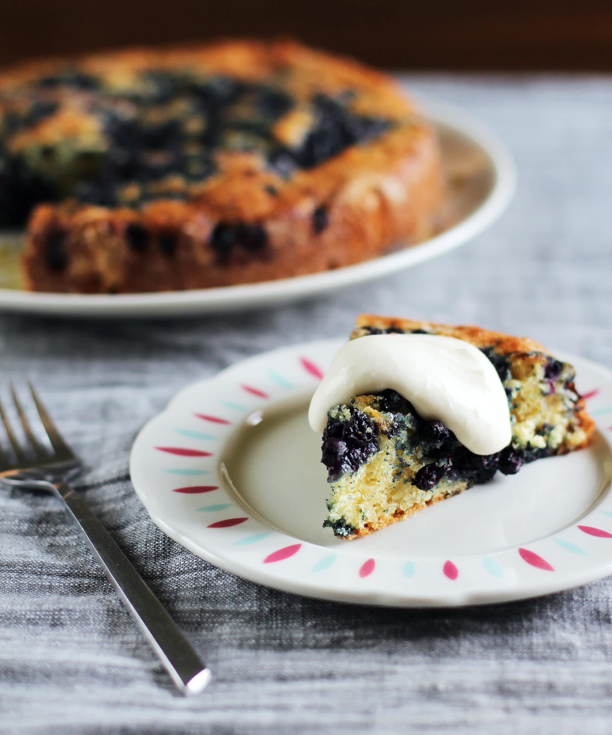 Recipe LemonBlueberry Yogurt Cake with Lemon Cream Kitchn
