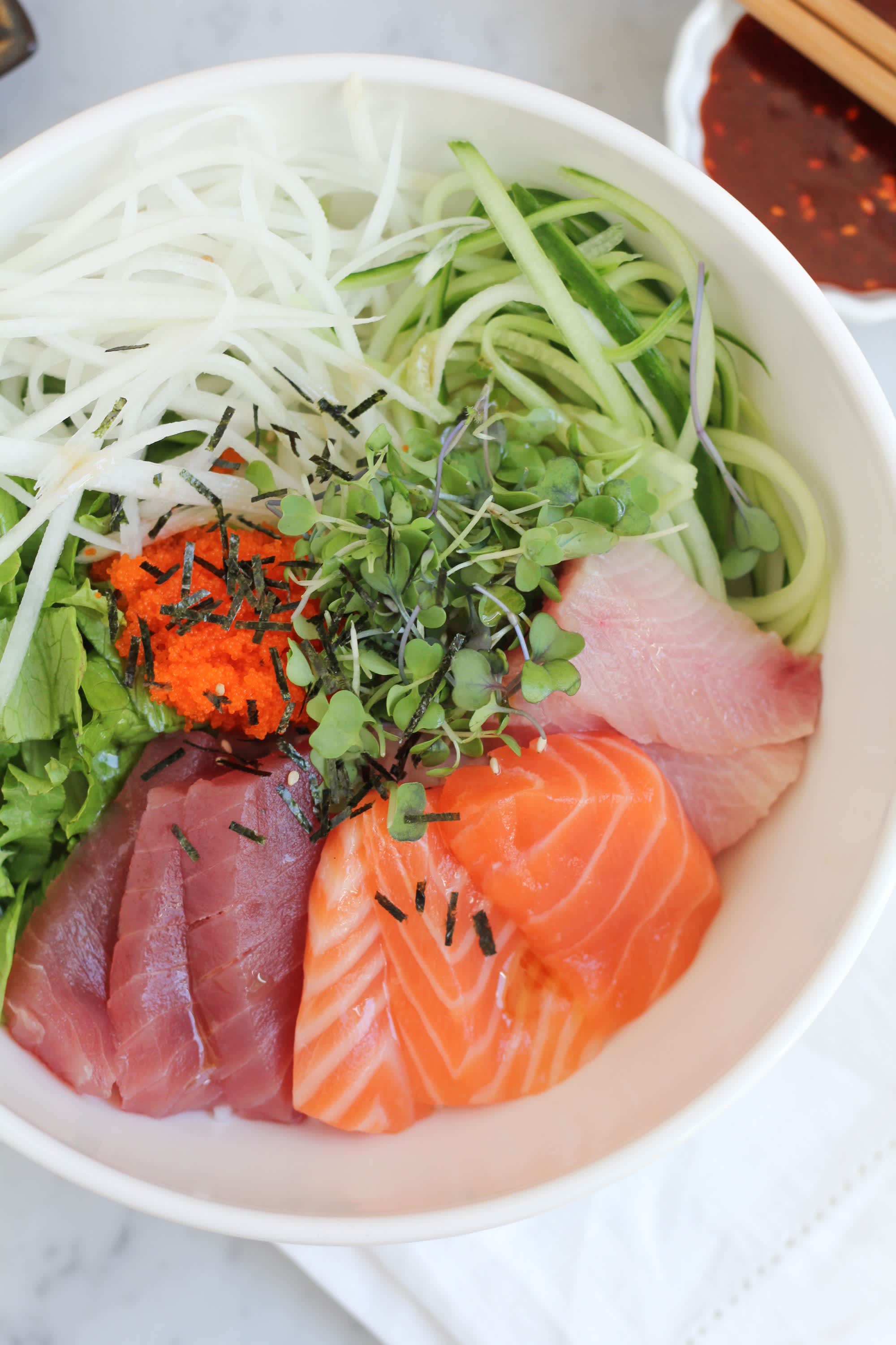 Recipe: Korean Mixed Rice with Sashimi | Kitchn