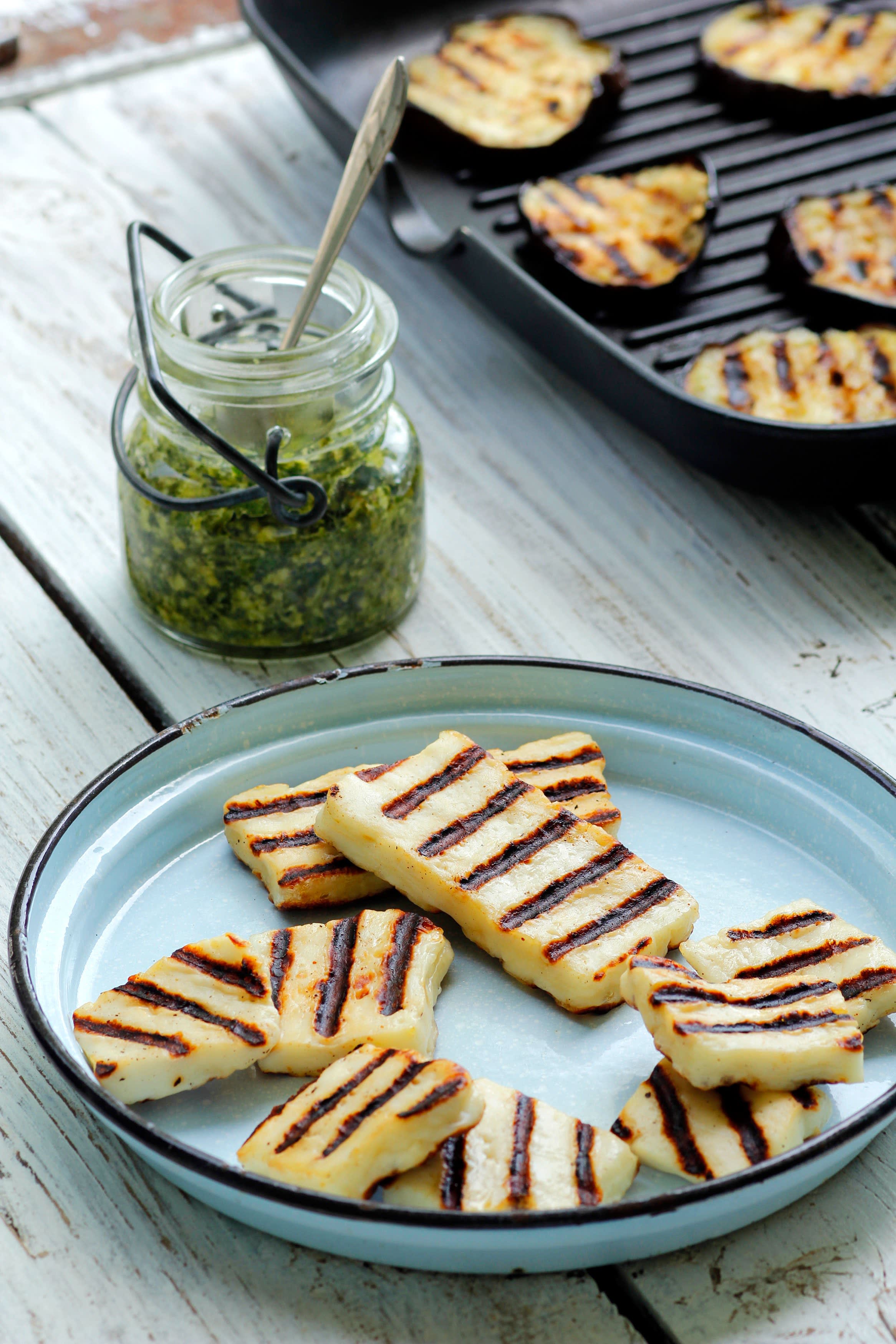 Recipe Grilled Eggplant Burgers with Halloumi Cheese Kitchn