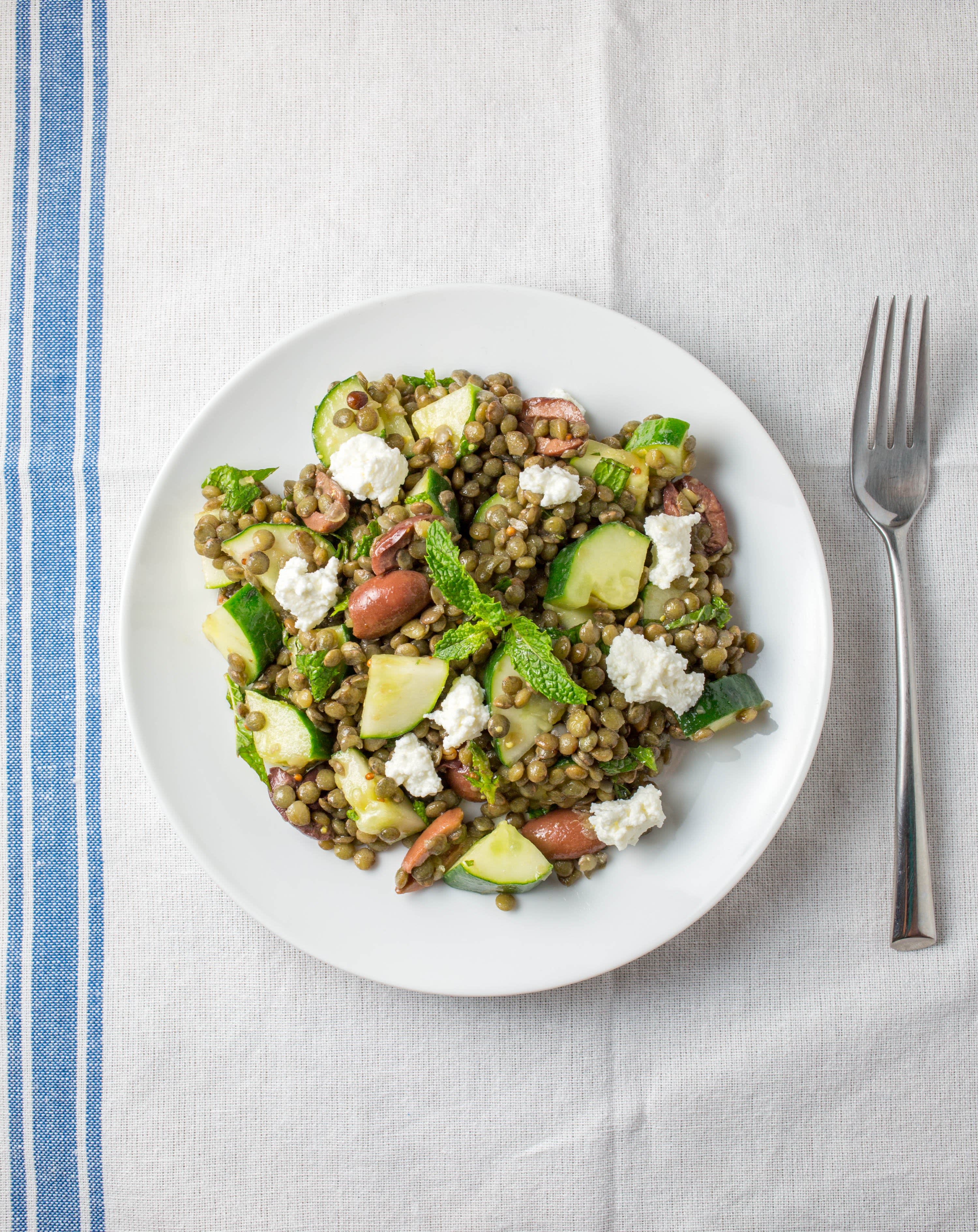 Recipe: Cold Lentil Salad with Cucumbers and Olives | Kitchn