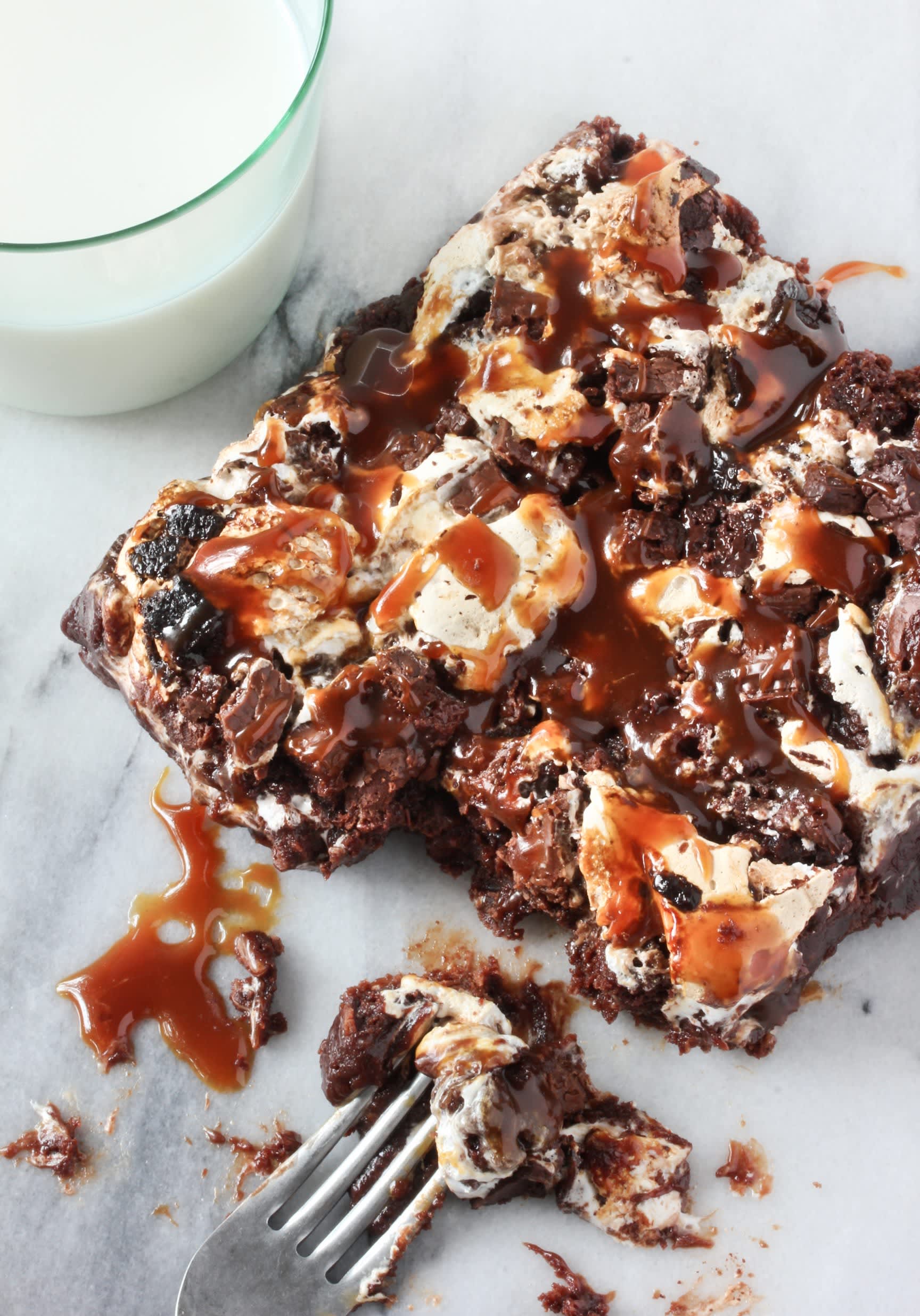 Recipe: Caramel Fudge Brownies with Marshmallow Cream | Kitchn