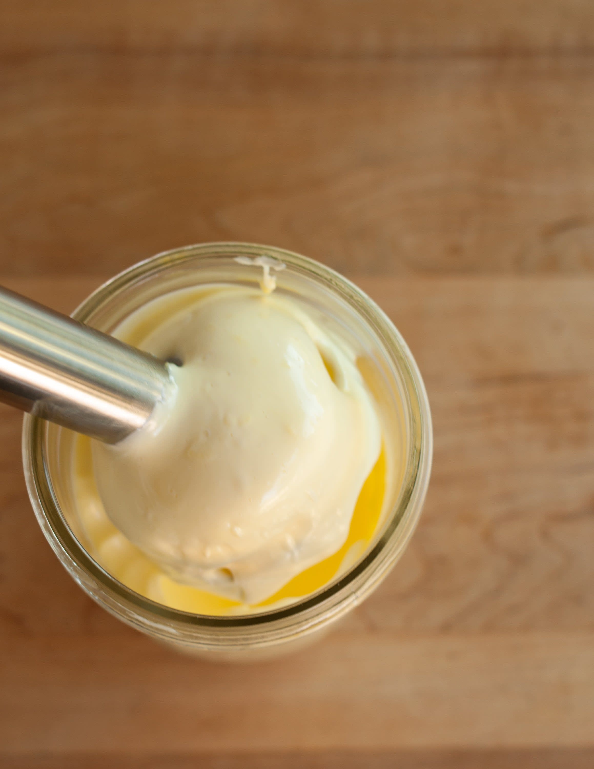 homemade olive oil mayo emulsion blender