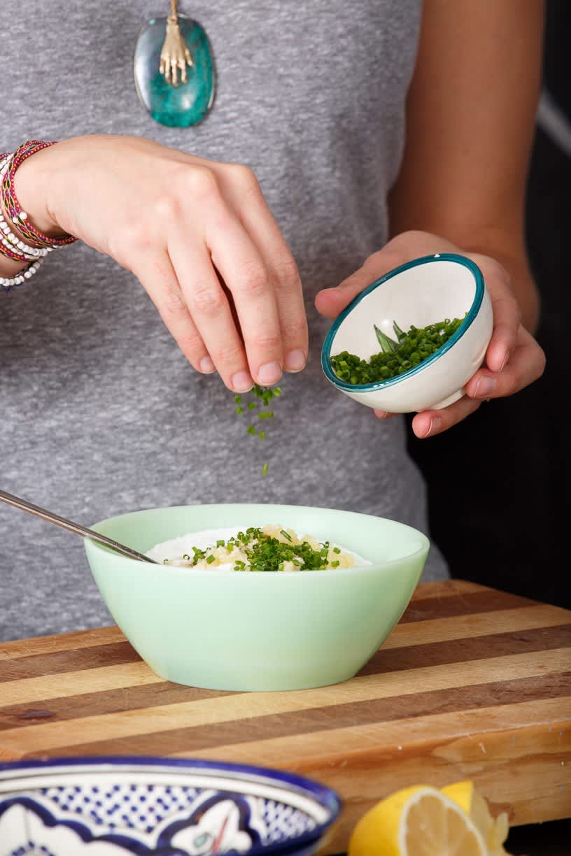 Recipe Flank Steak with YogurtHorseradish Sauce and Blue Cheese Sauce
