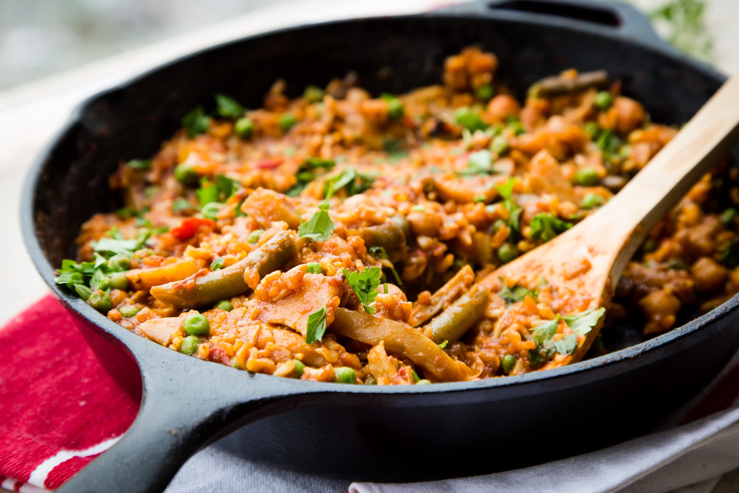 Vegetarian Paella with Red Peppers & Chickpeas Kitchn