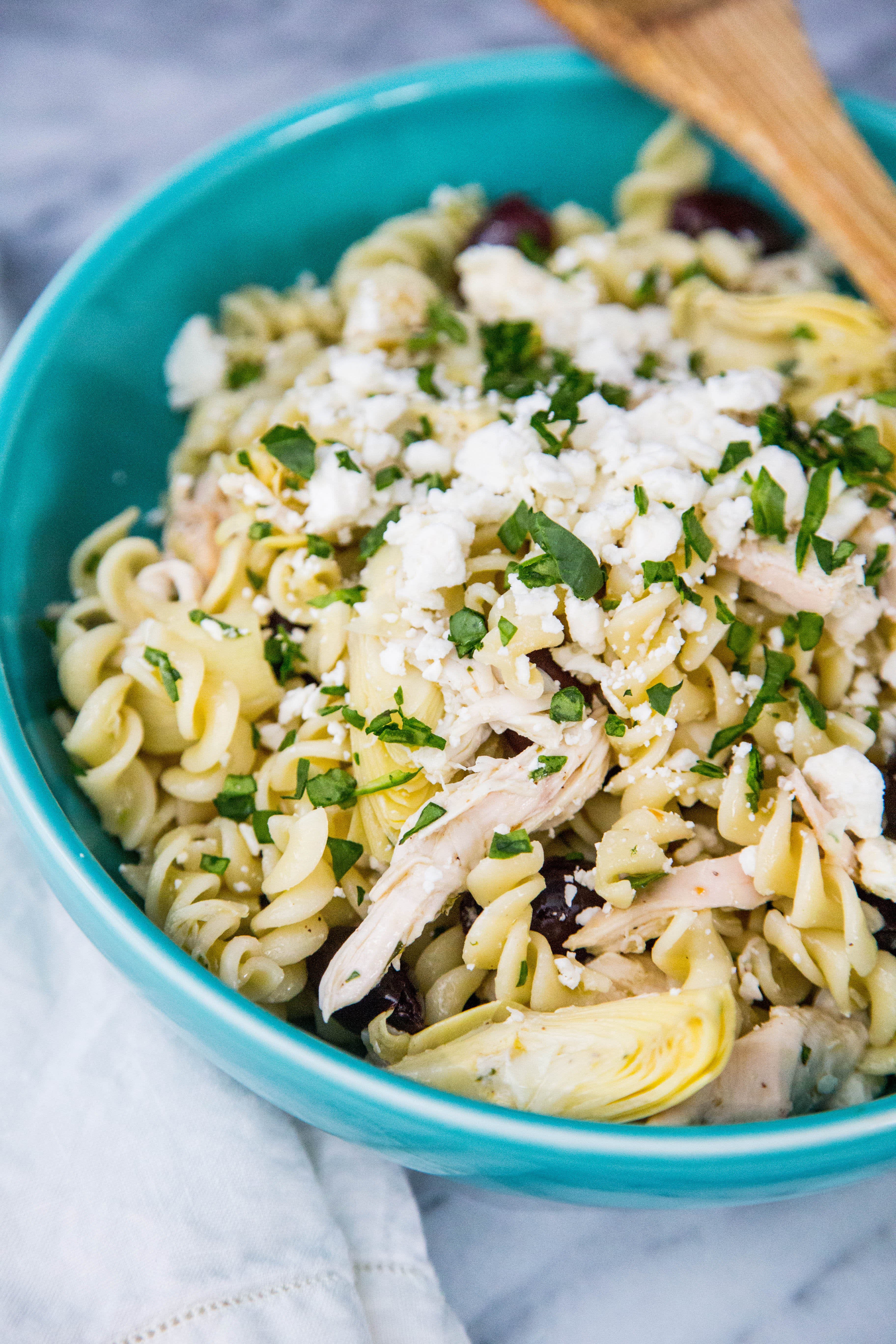 Recipe: Greek Chicken Pasta with Olives and Feta | Kitchn