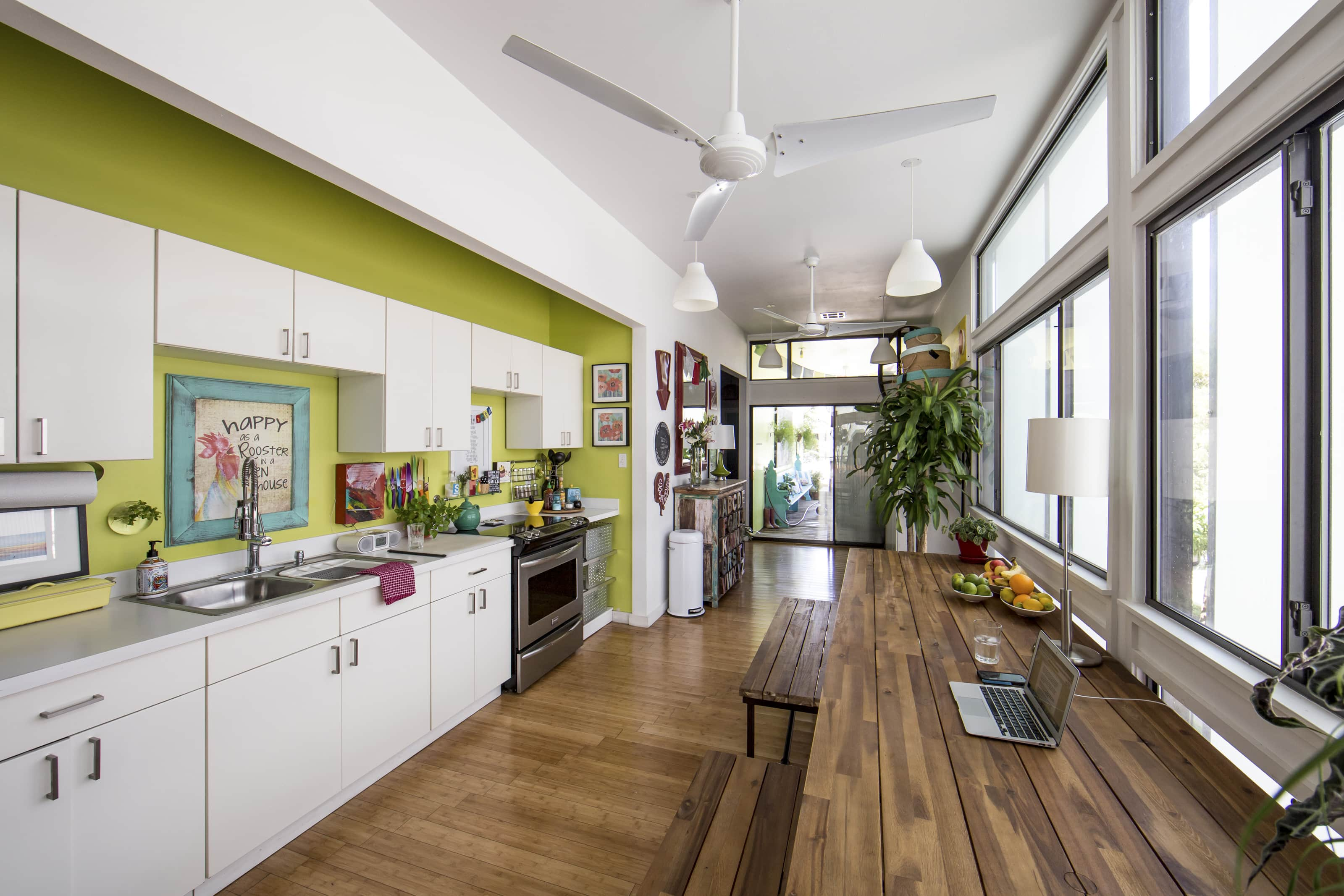 long empty wall in kitchen