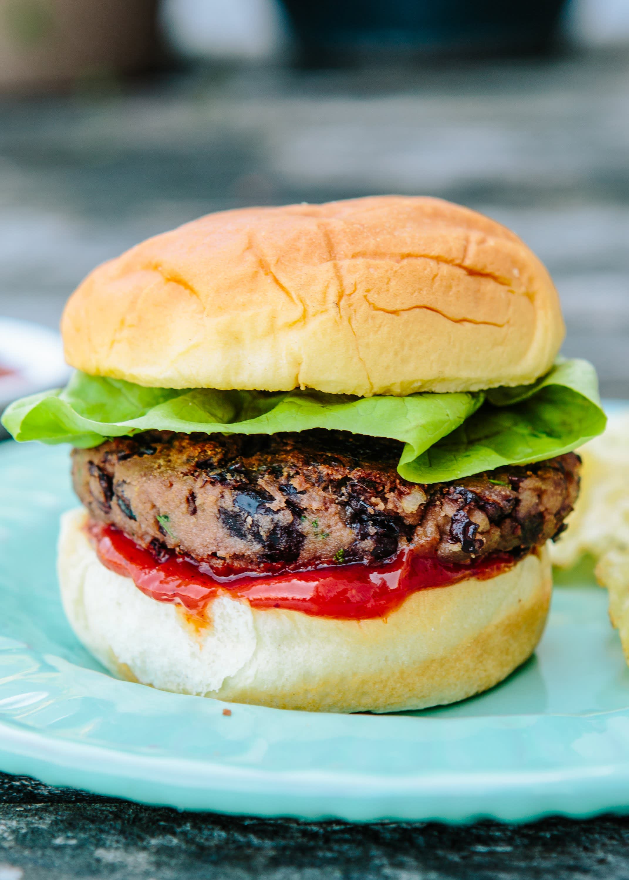 Recipe: Black Bean Burgers with Chipotle Ketchup | Kitchn