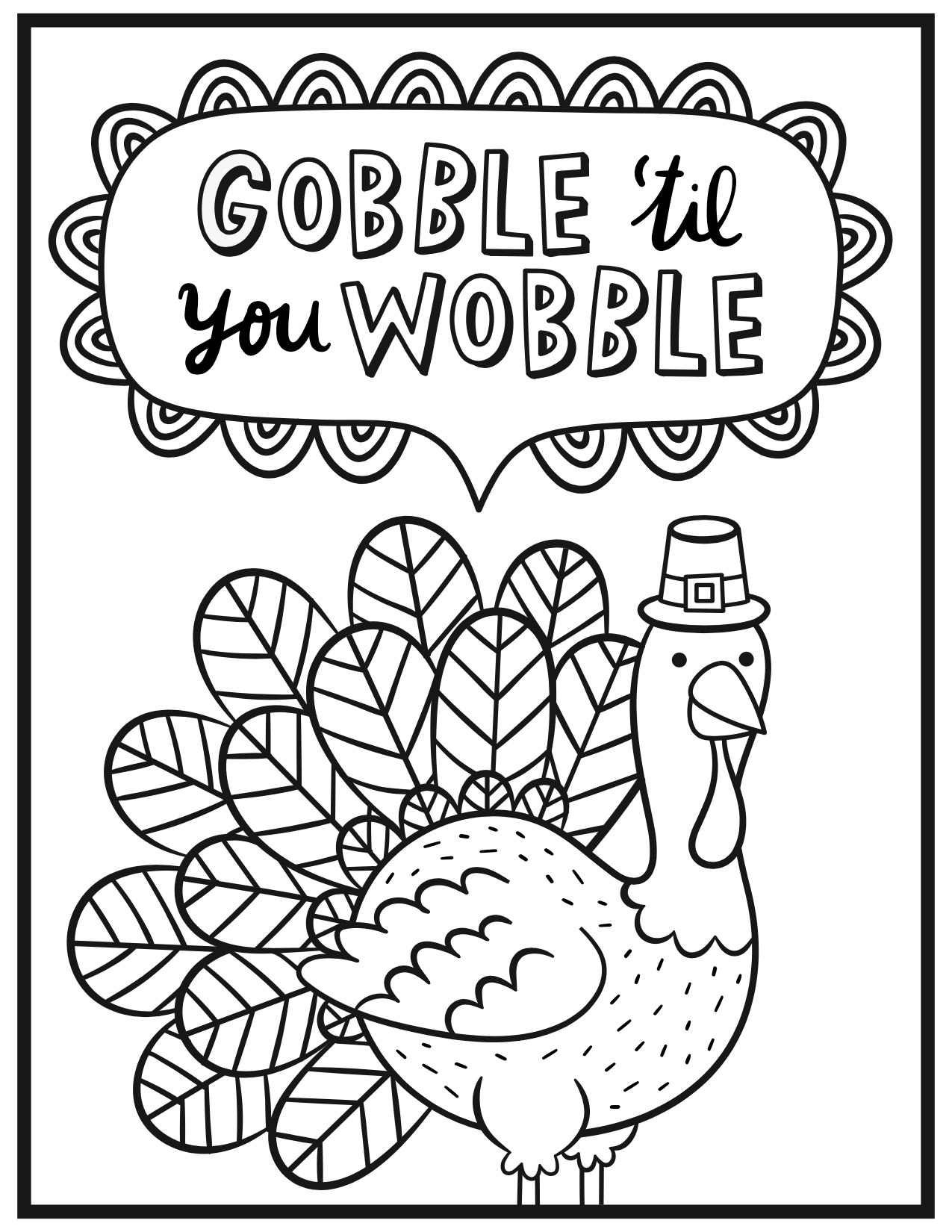 An Adult Coloring Page For Thanksgiving Kitchn