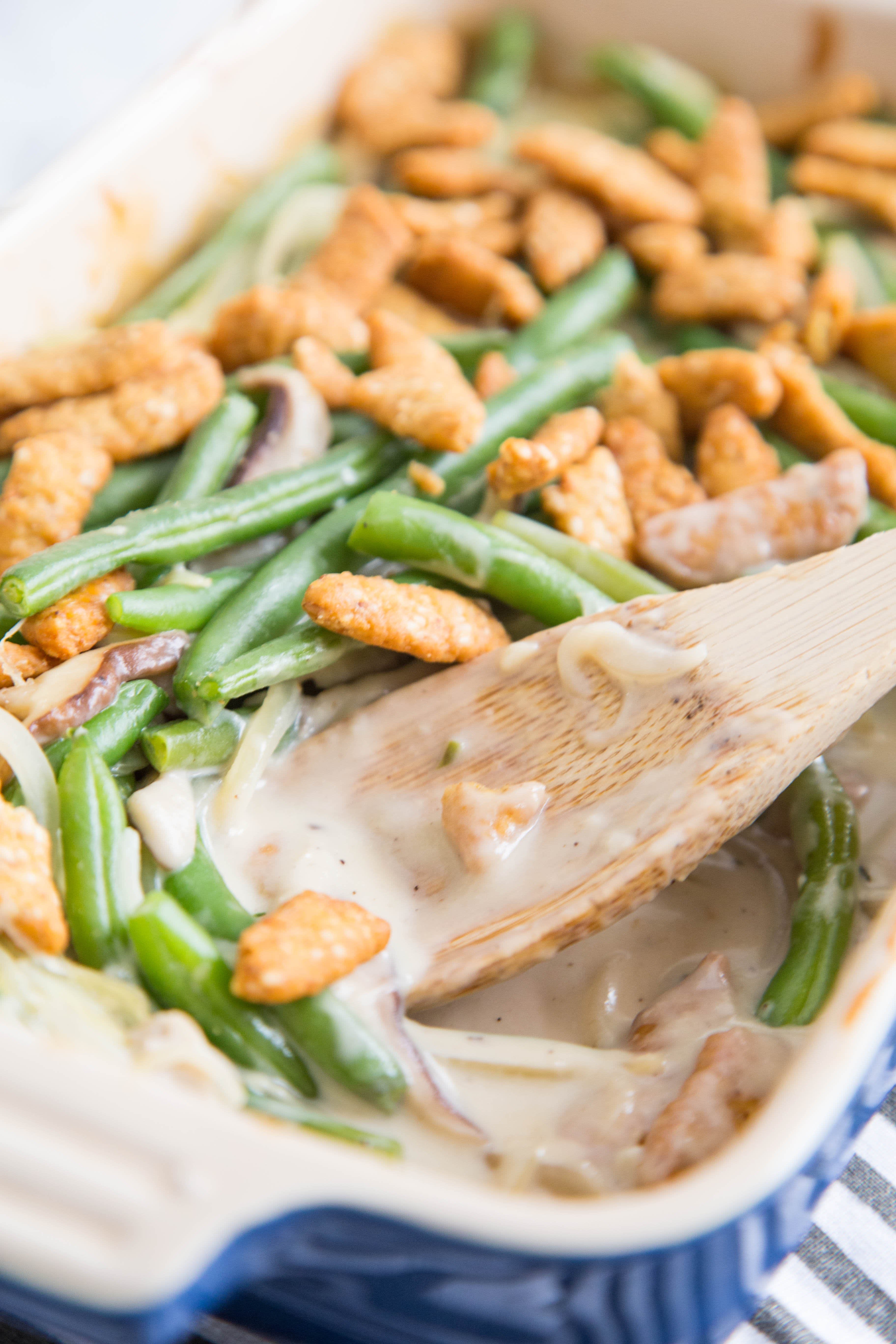 easy green bean casserole with cheese