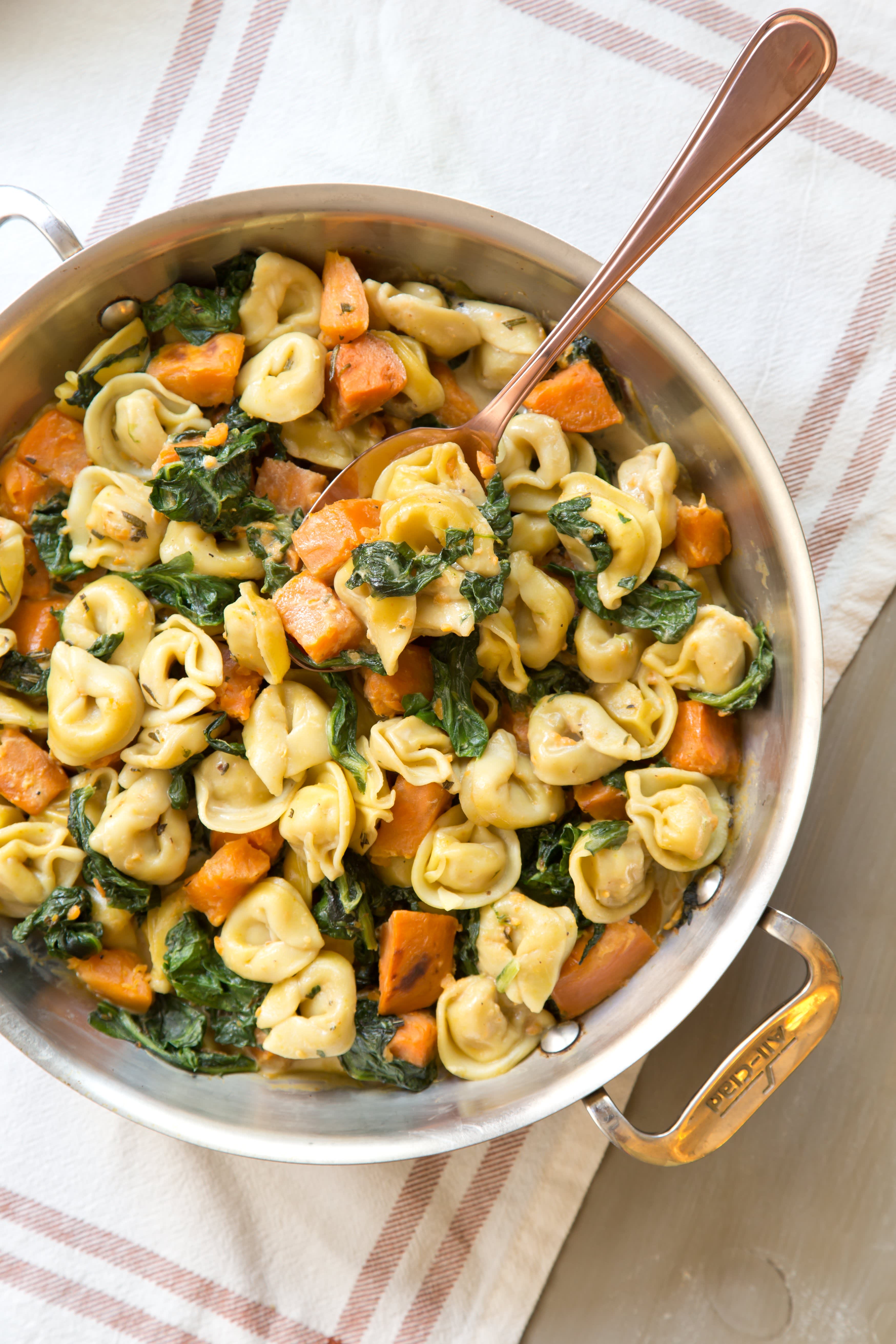 Recipe: Creamy Skillet Tortellini with Sweet Potato and Spinach | Kitchn