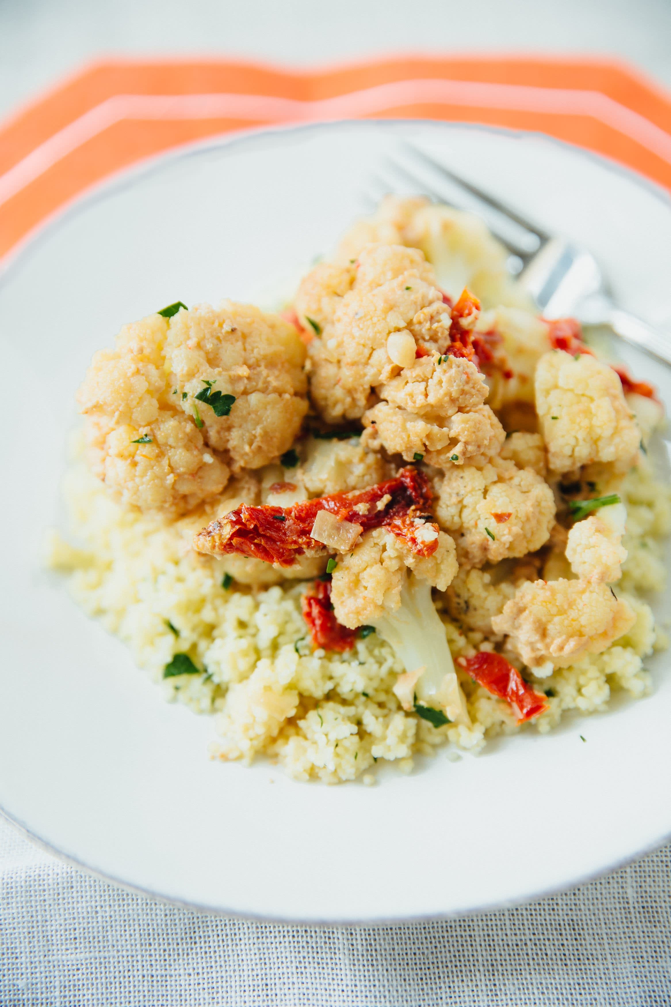 Recipe Creamy Braised Cauliflower with SunDried Tomatoes Kitchn